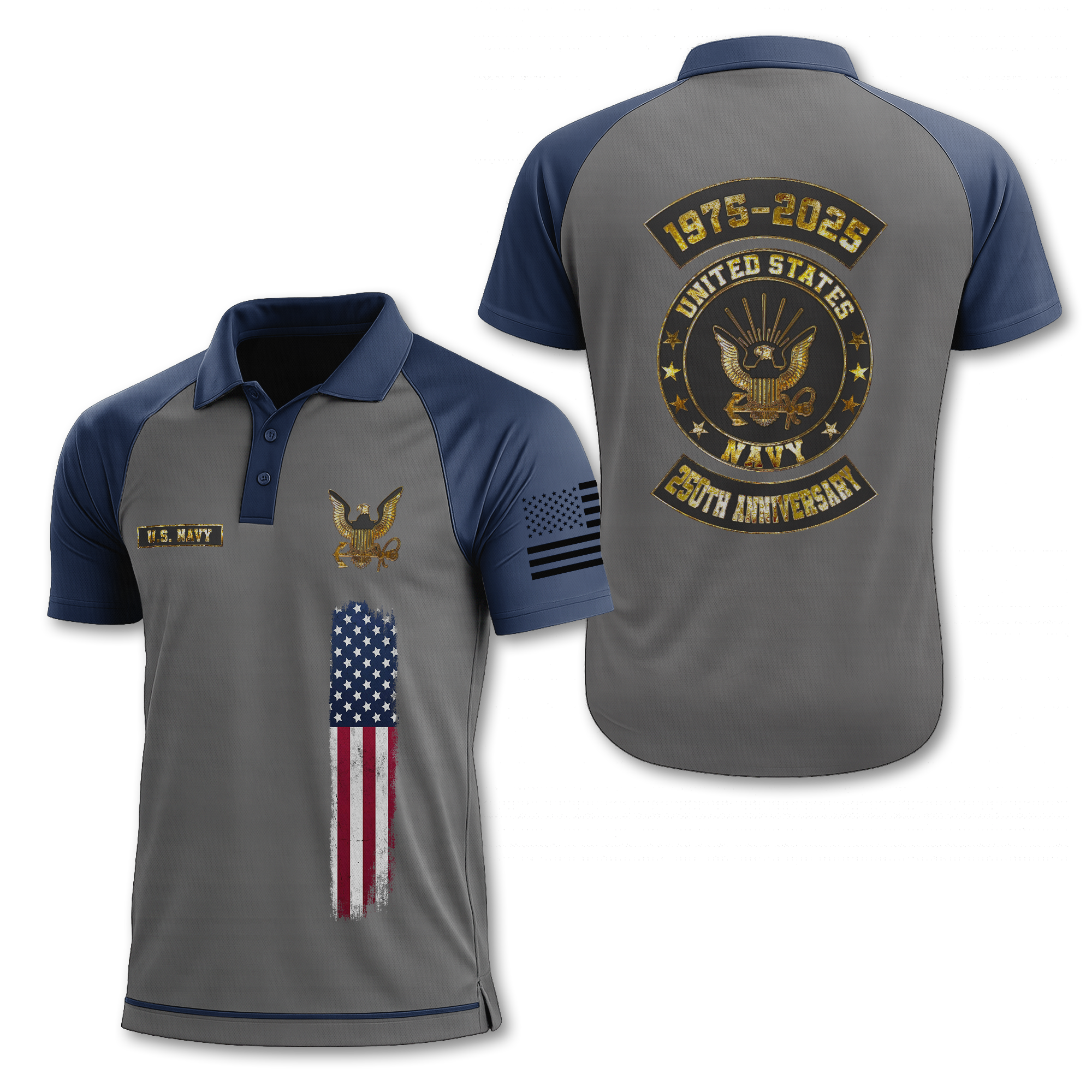 Navy 250th Anniversary Polo Shirt