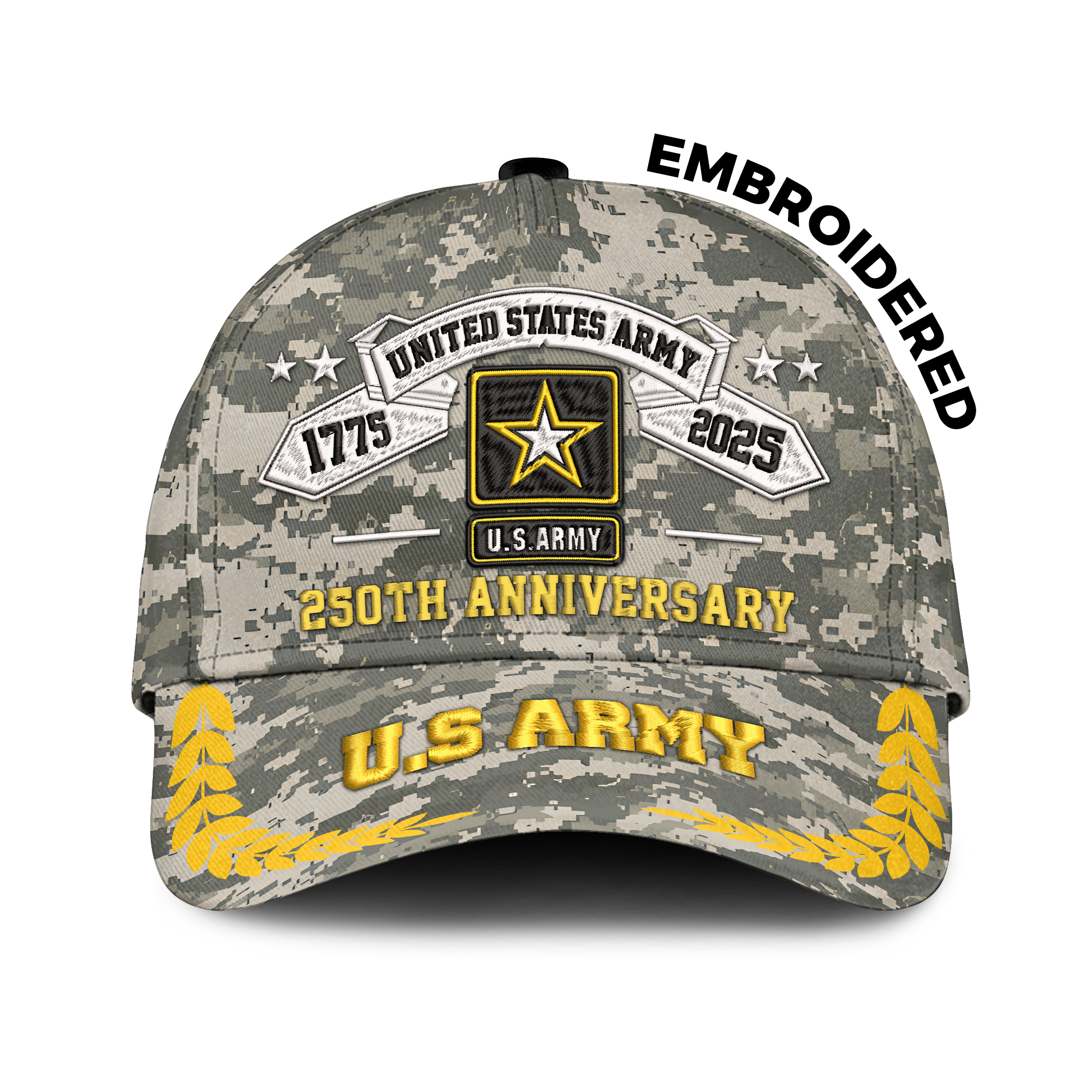 Army 250th Anniversary Embroidered & Printed Cap