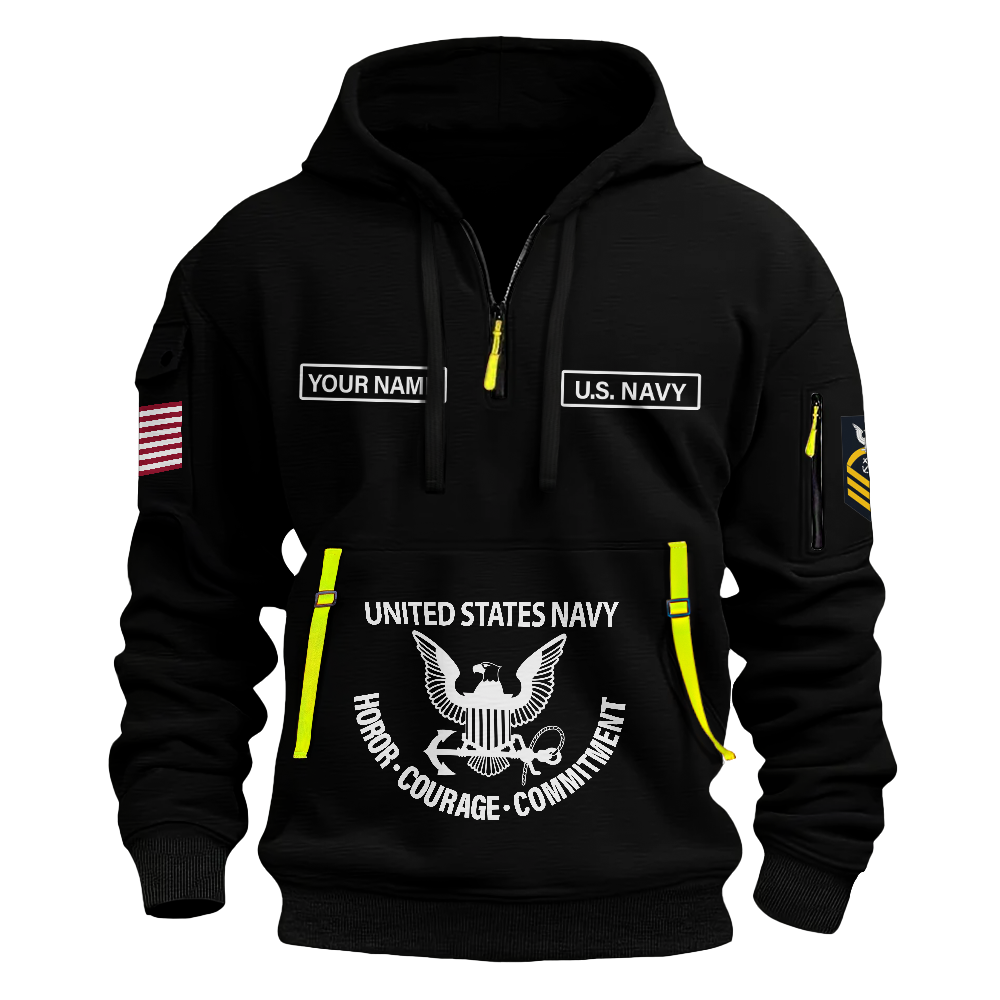 Personalizable Navy 250th Anniversary Quarter Zip Hoodie