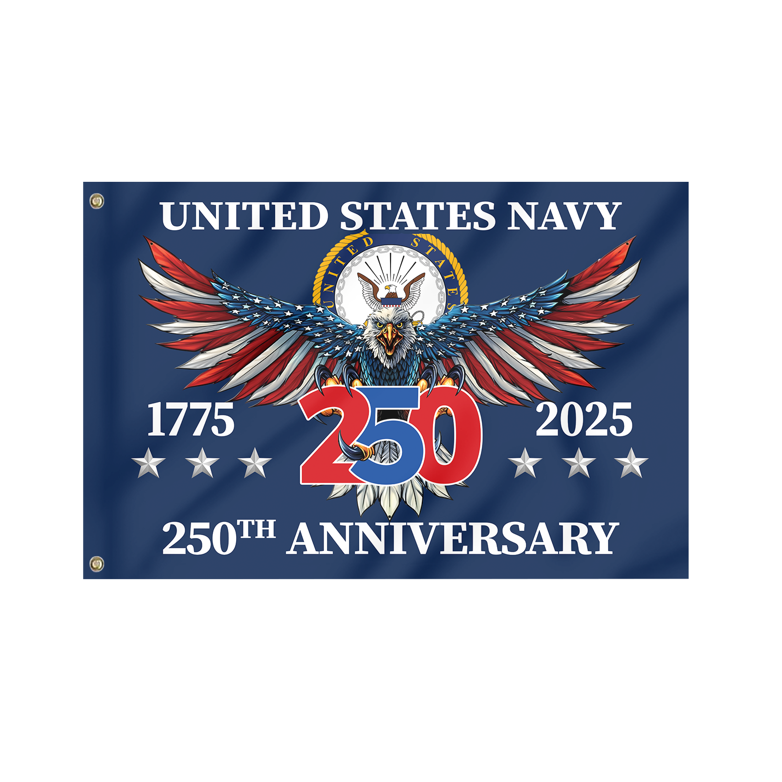 Navy 250th Anniversary House Flag