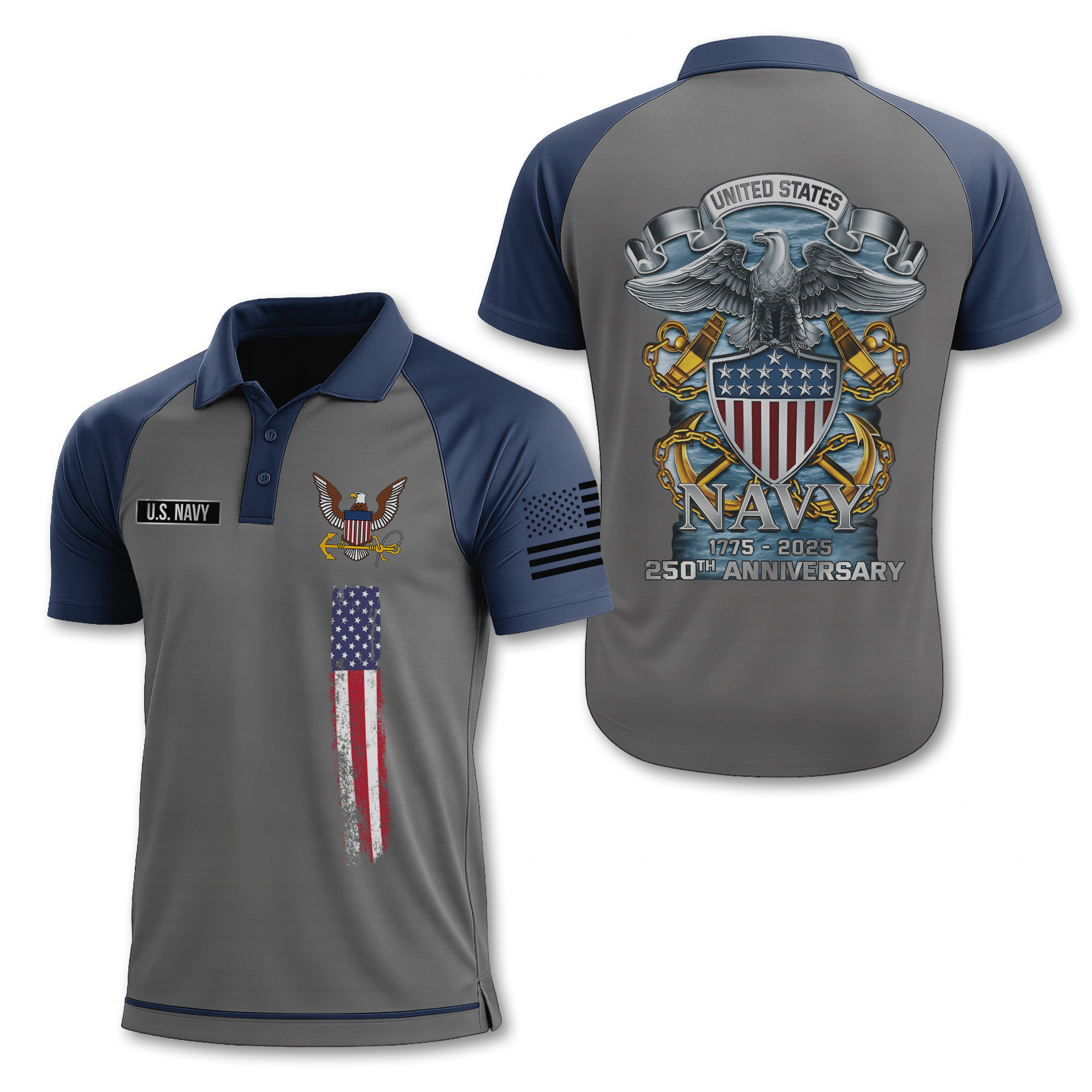 Navy 250th Anniversary Polo Shirt