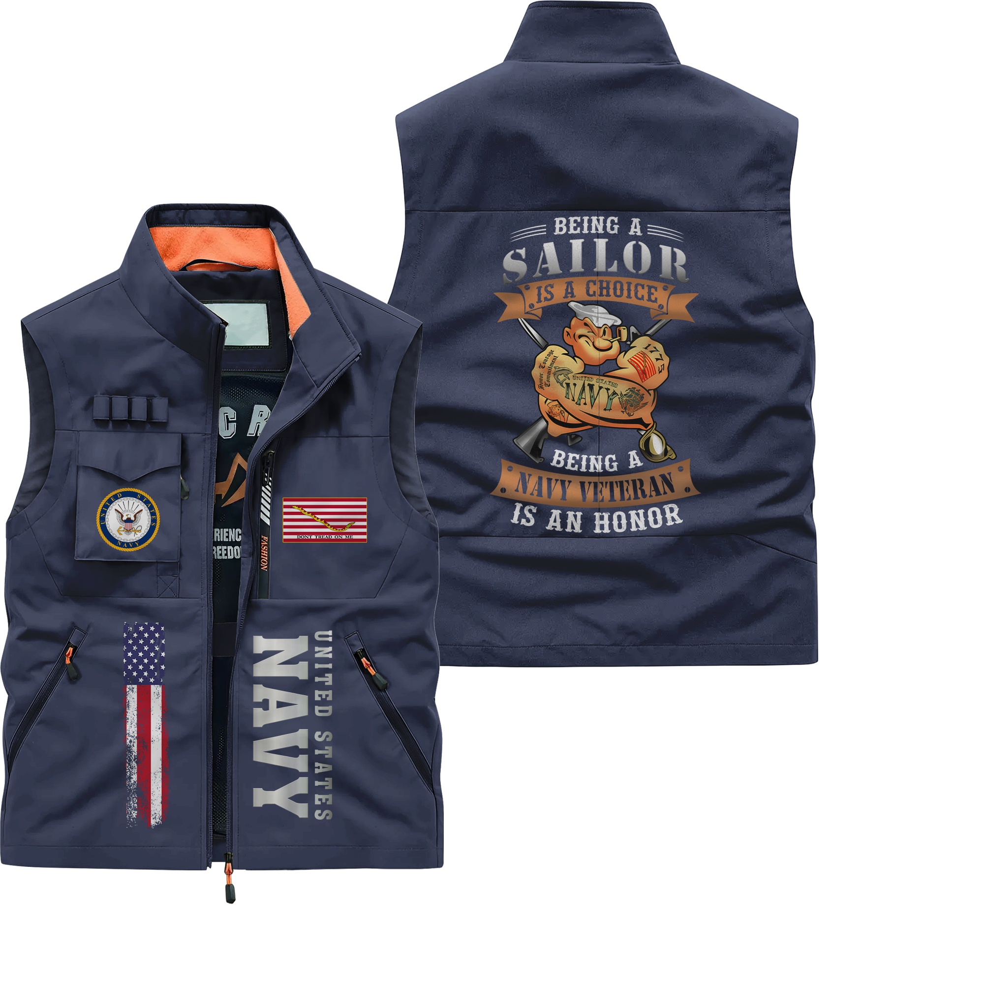 Being A Navy Veteran Is An Honor Pocket Vest