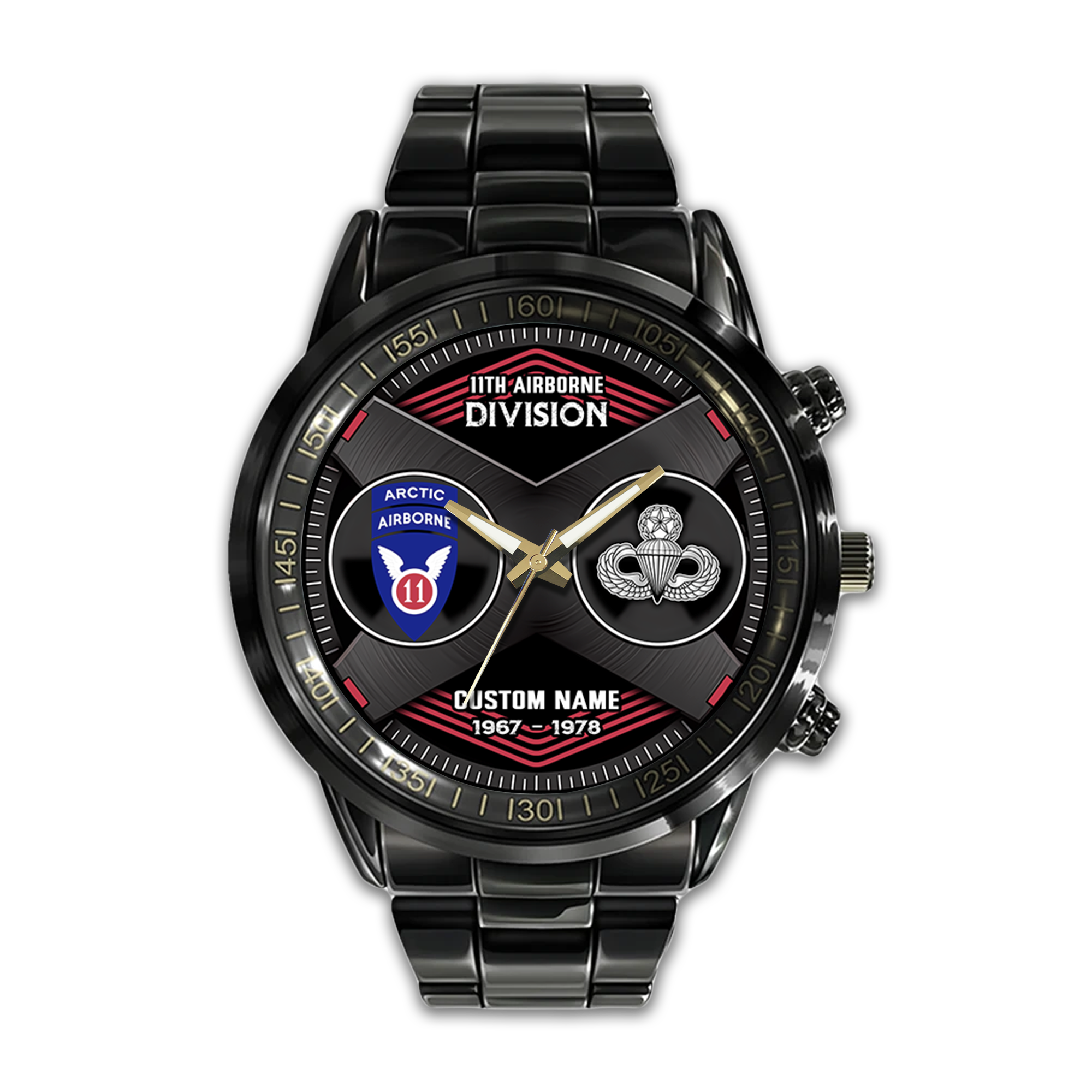 Personalizable 11th Airborne Division Stainless Steel Watch