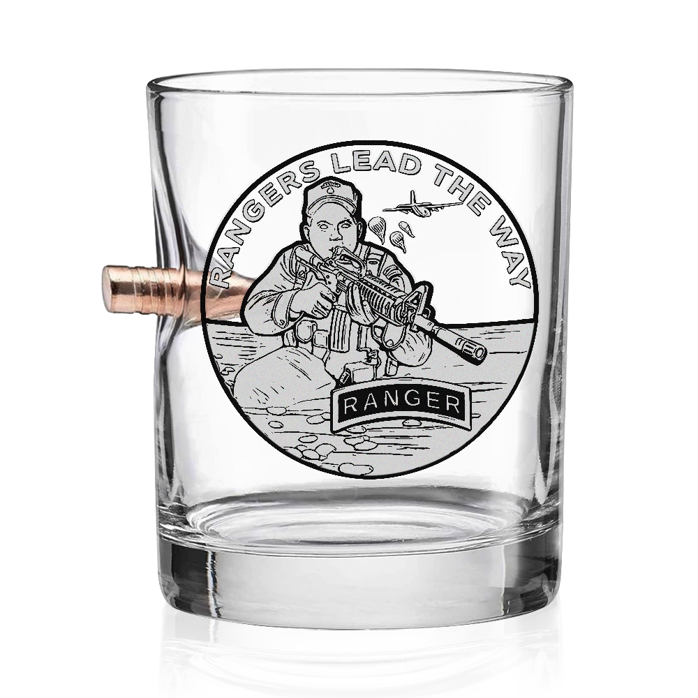 Rangers Lead The Way Bullet Whiskey Glass