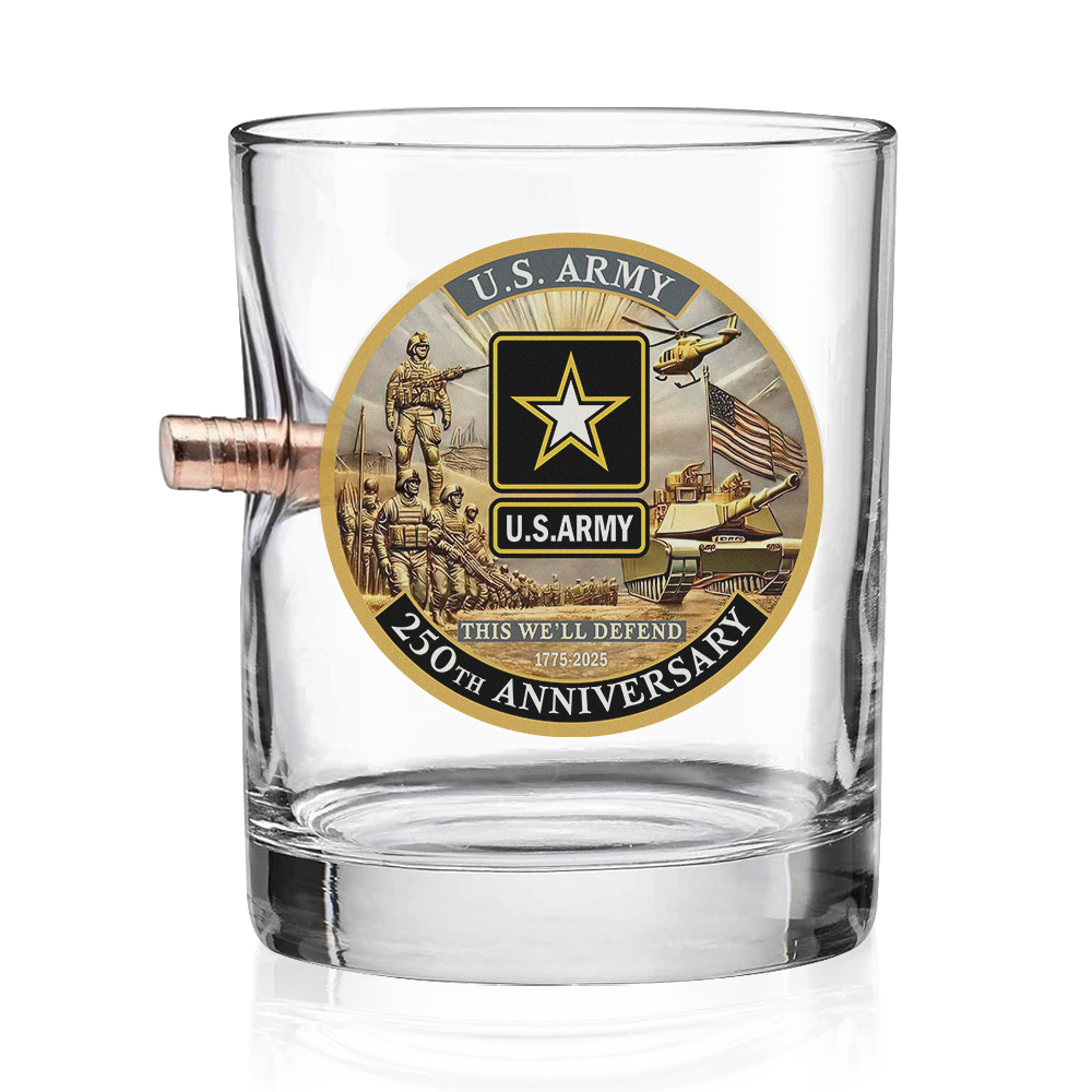 Army 250th Anniversary Bullet Whiskey Glass
