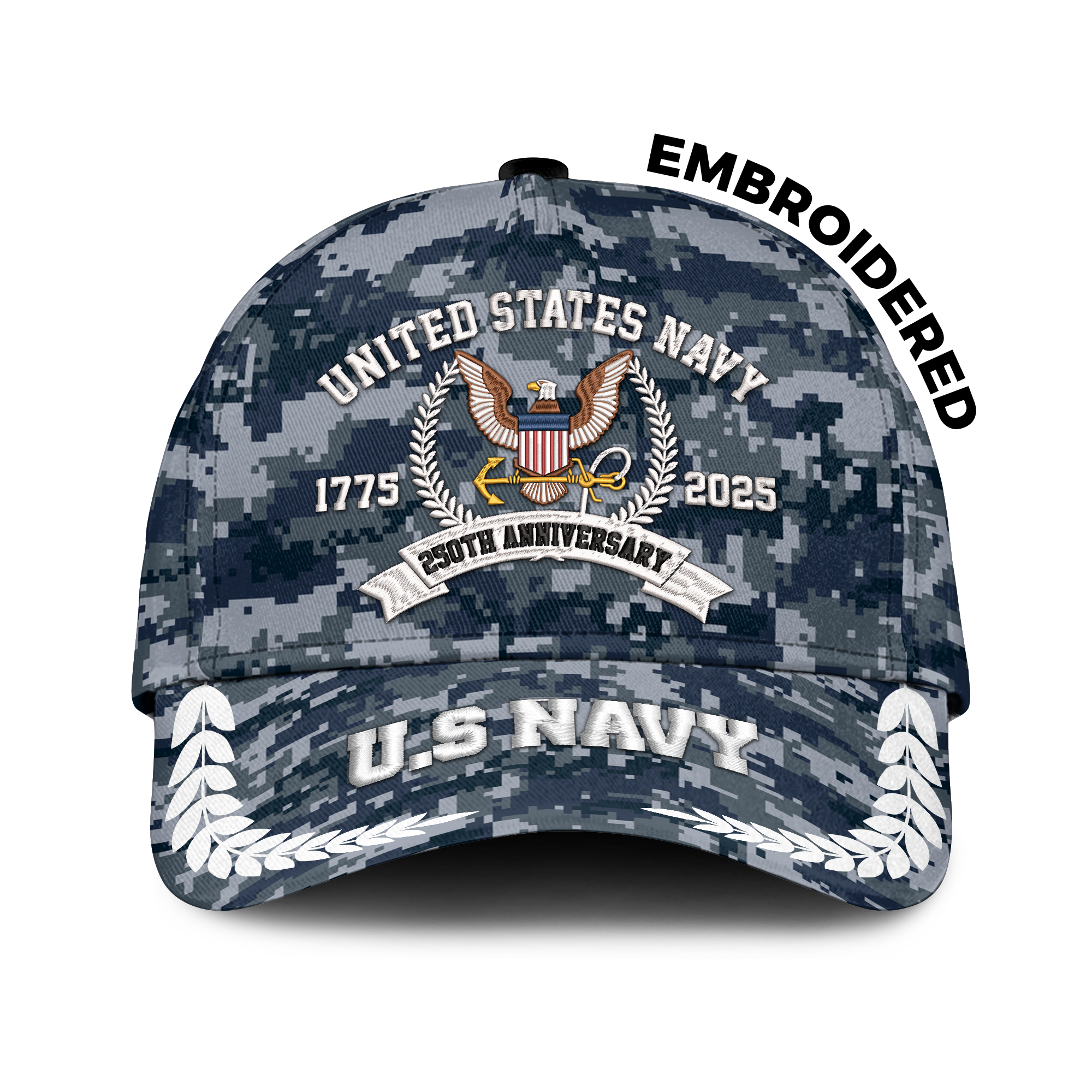 Navy 250th Anniversary Embroidered & Printed Cap