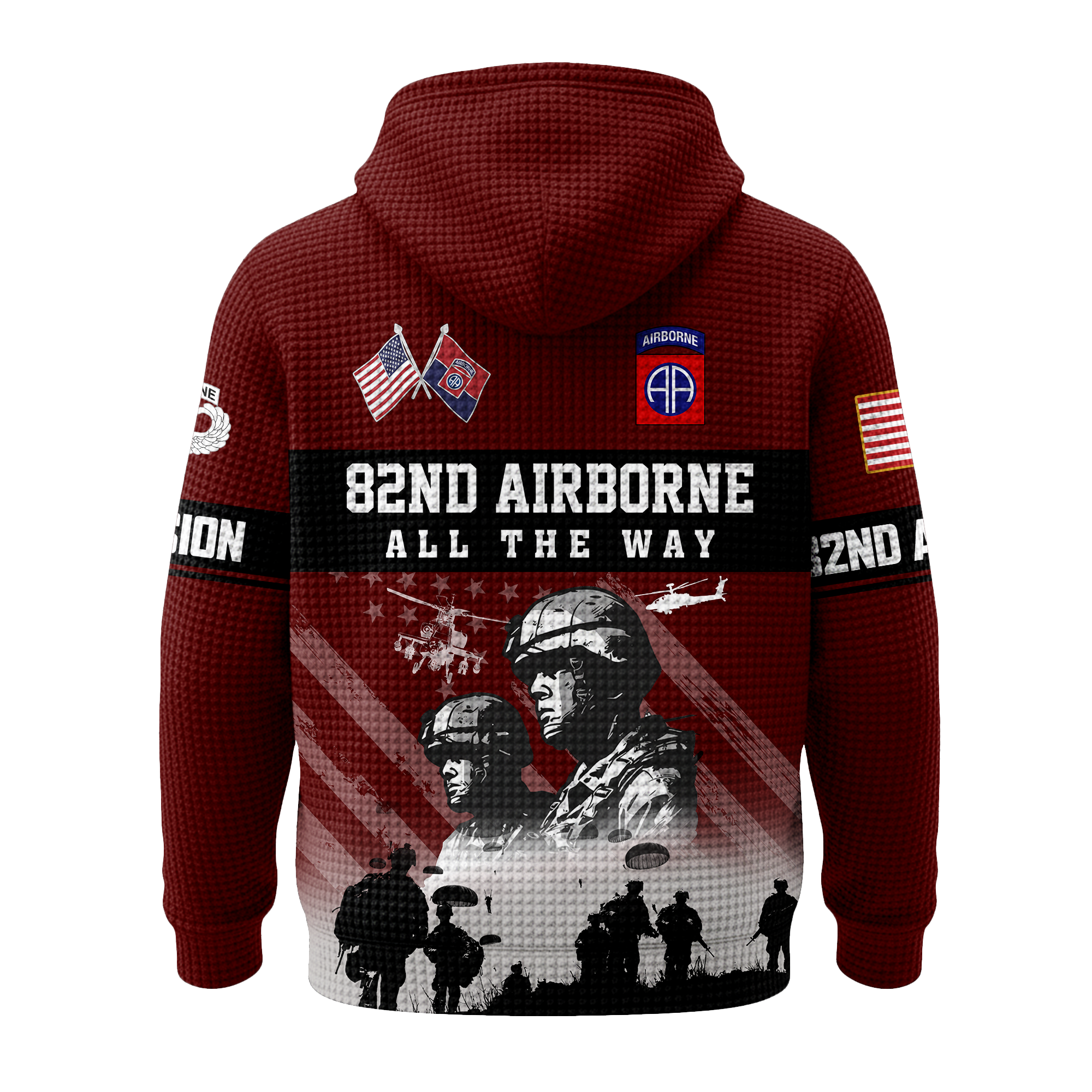 82nd Airborne Division Quarter Zip Waffle Hoodie