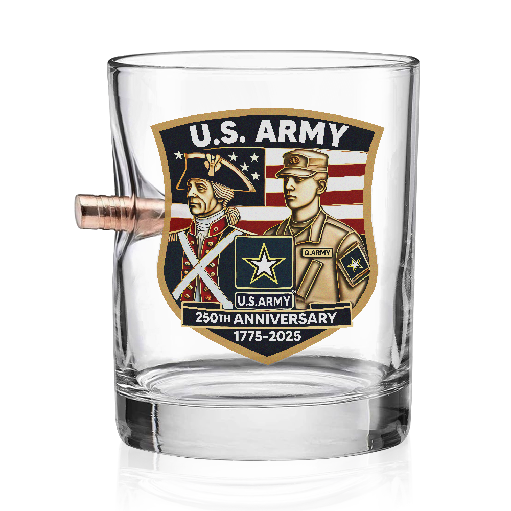 Army 250th Anniversary Bullet Whiskey Glass