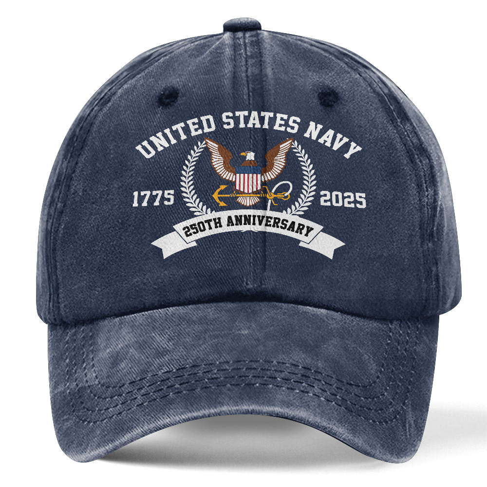 Navy 250th Anniversary Washed Cap