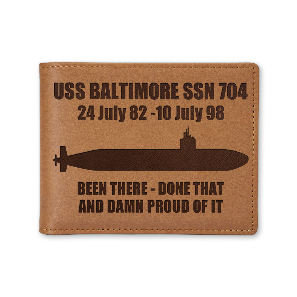 Personalizable Submarine Force Genuine Leather Wallet