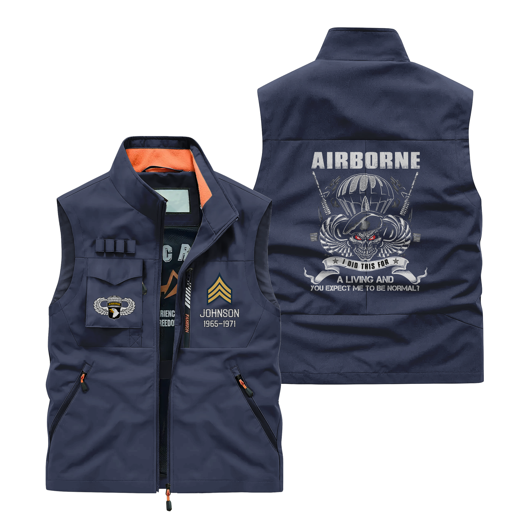 Personalizable Airborne I Did This For A Living Pocket Vest