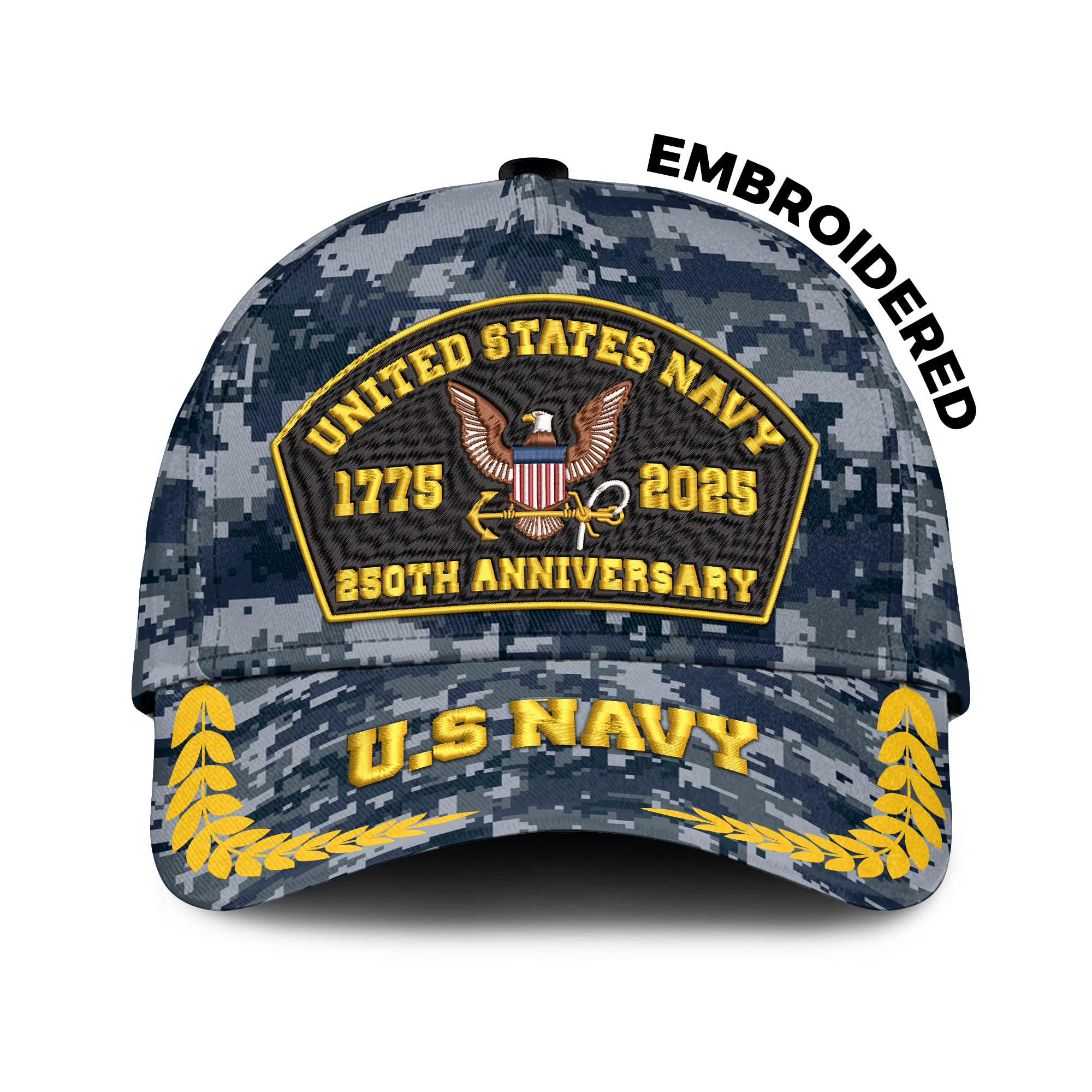 Navy 250th Anniversary Embroidered & Printed Cap