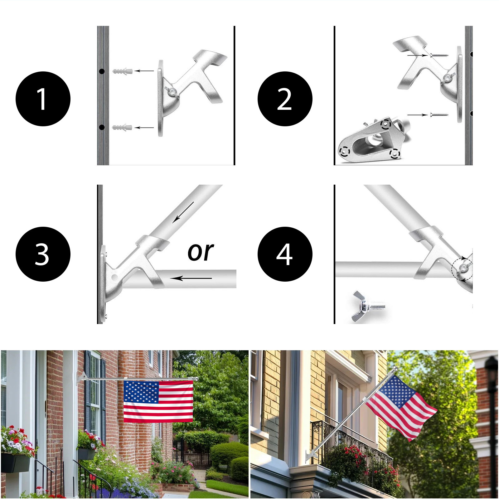 America 250 Years House Flag & Flagpole Combo