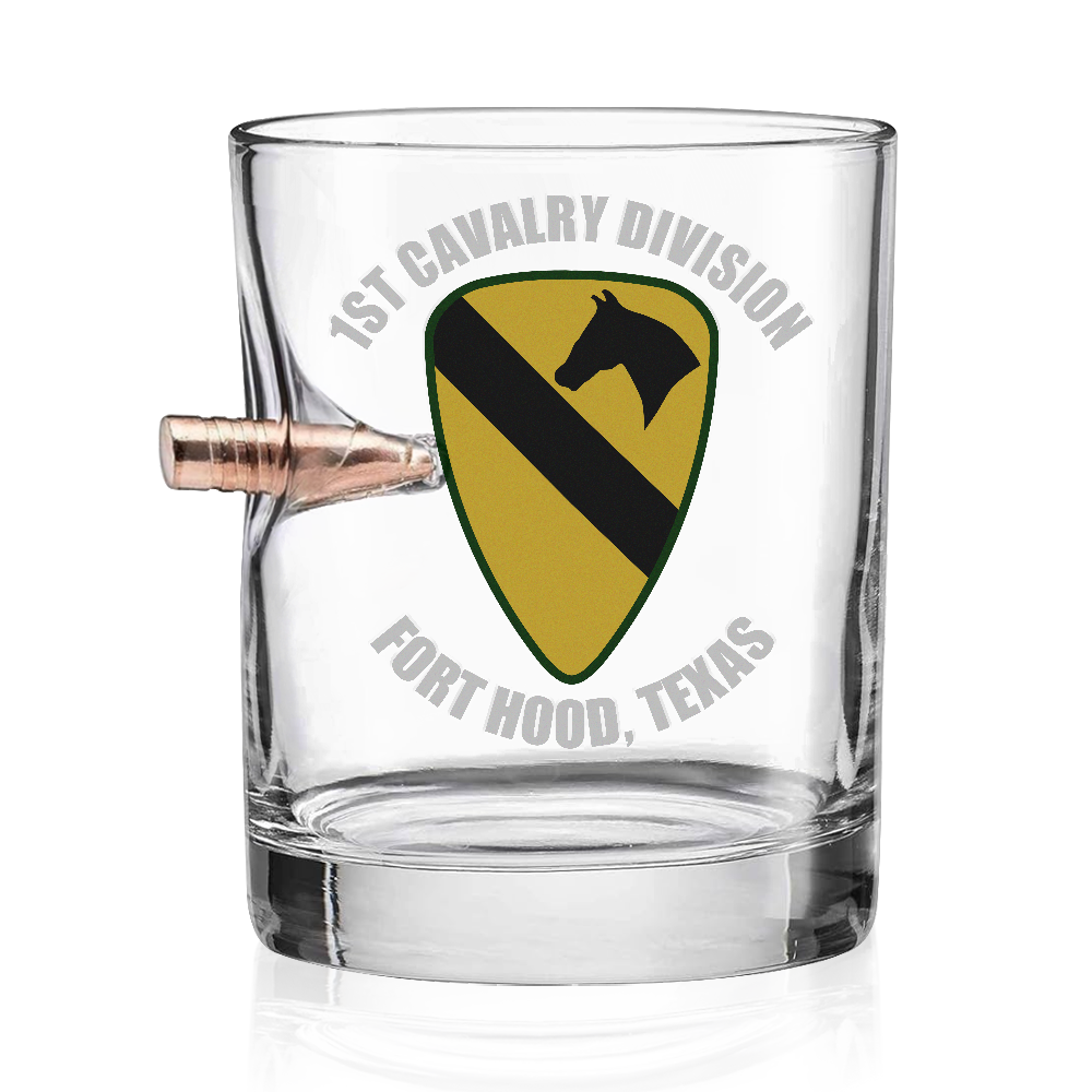 1st Air Cavalry Division Fort Hood Bullet Whiskey Glass