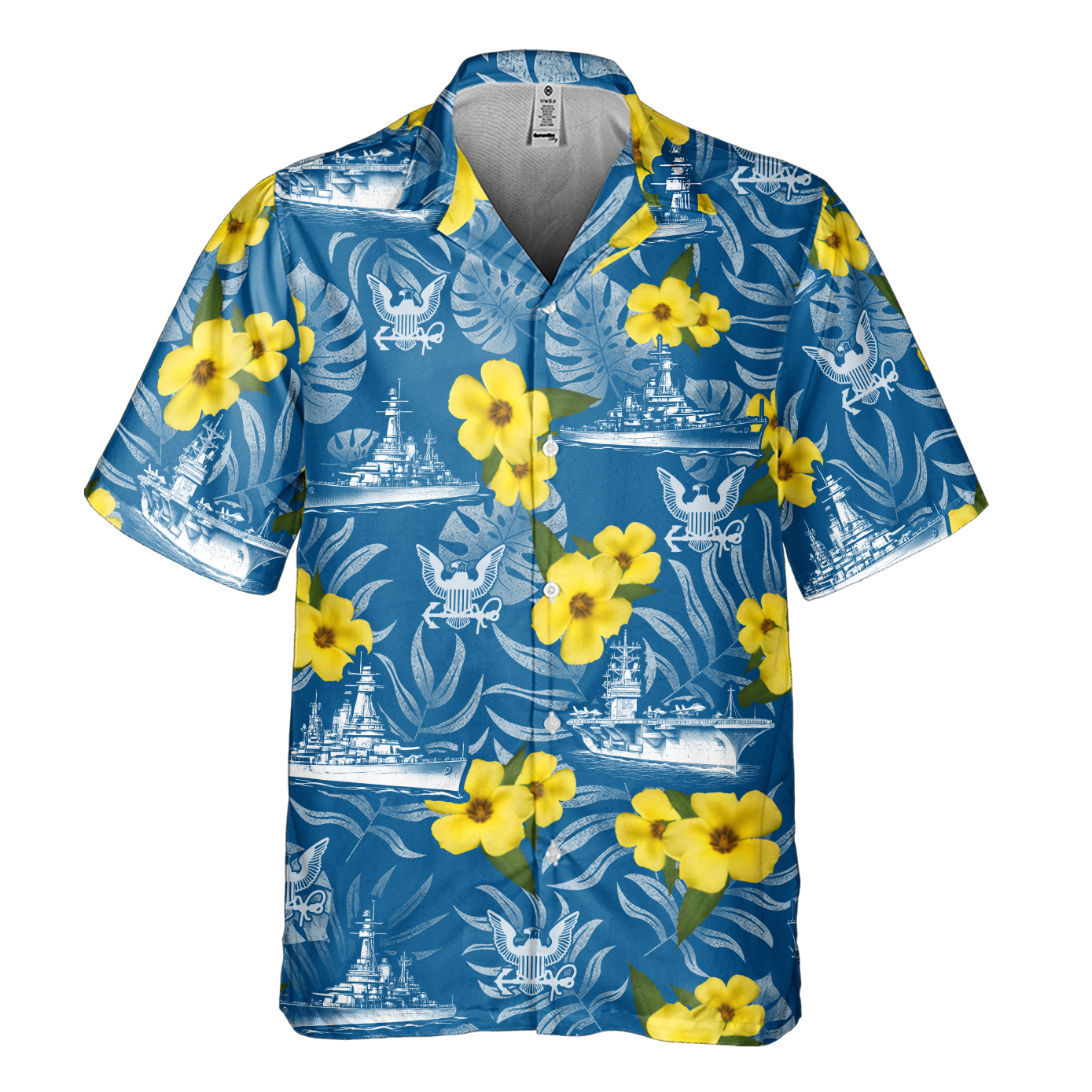 Navy Tropical Cuban Shirt