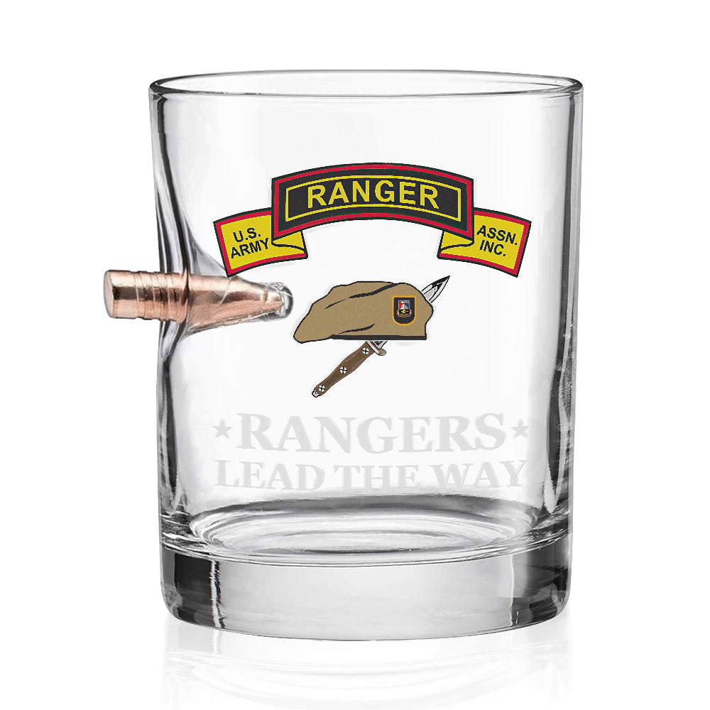 Rangers Lead The Way Bullet Whiskey Glass