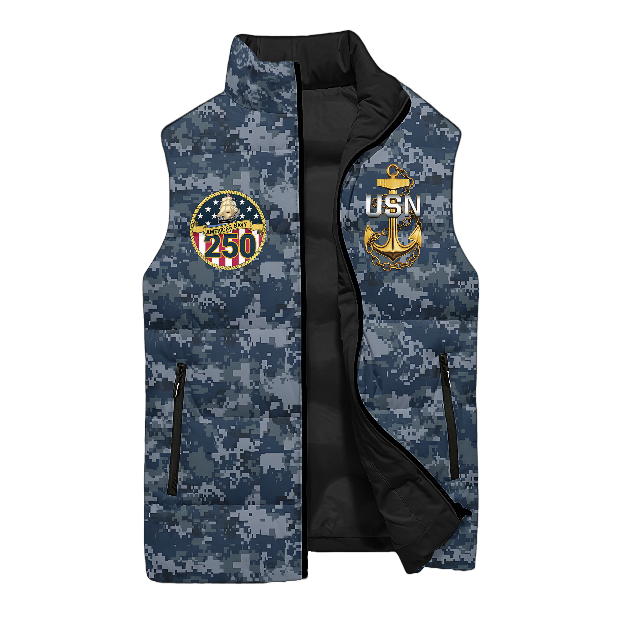 Navy 250th Anniversary Puffer Vest