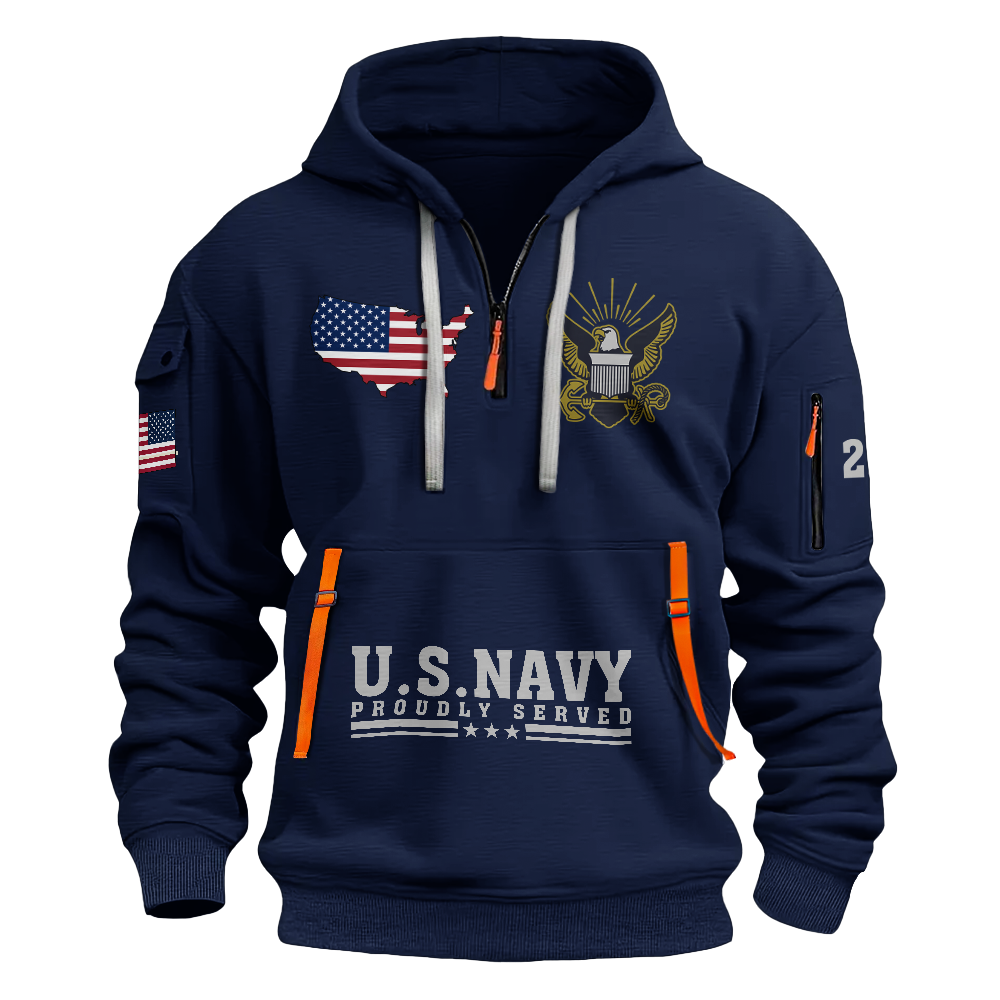Navy 250th Anniversary Quarter Zip Hoodie