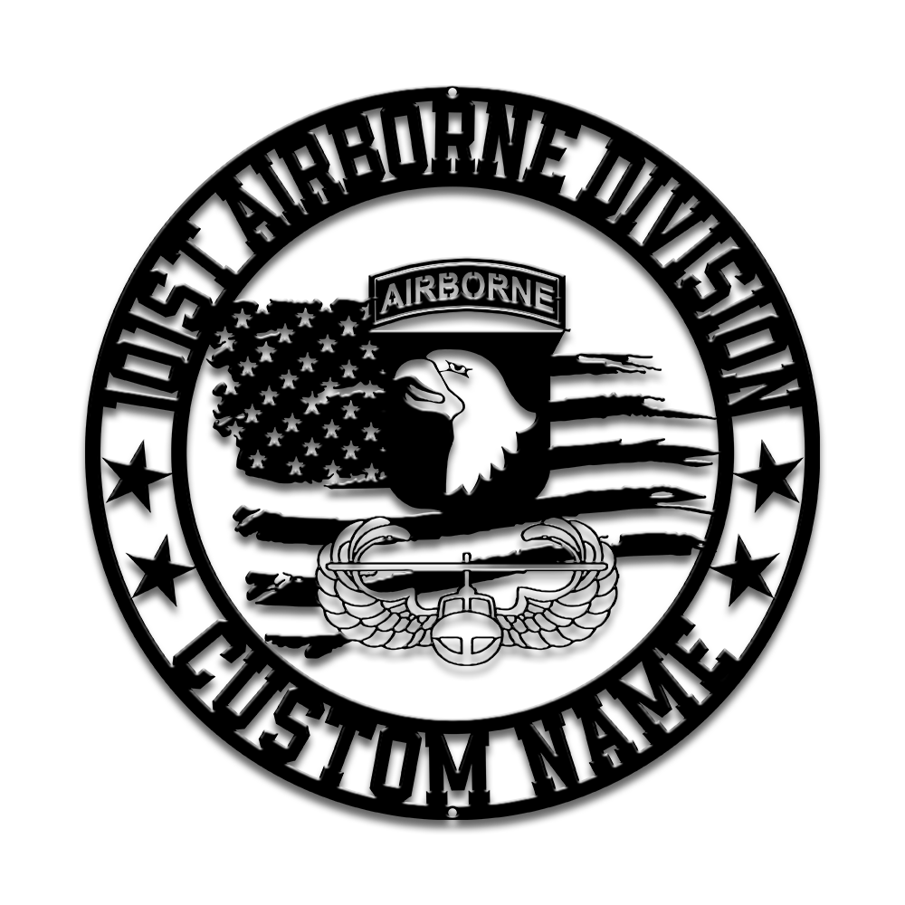 Personalized 101st Airborne Division Metal Sign Wall Art