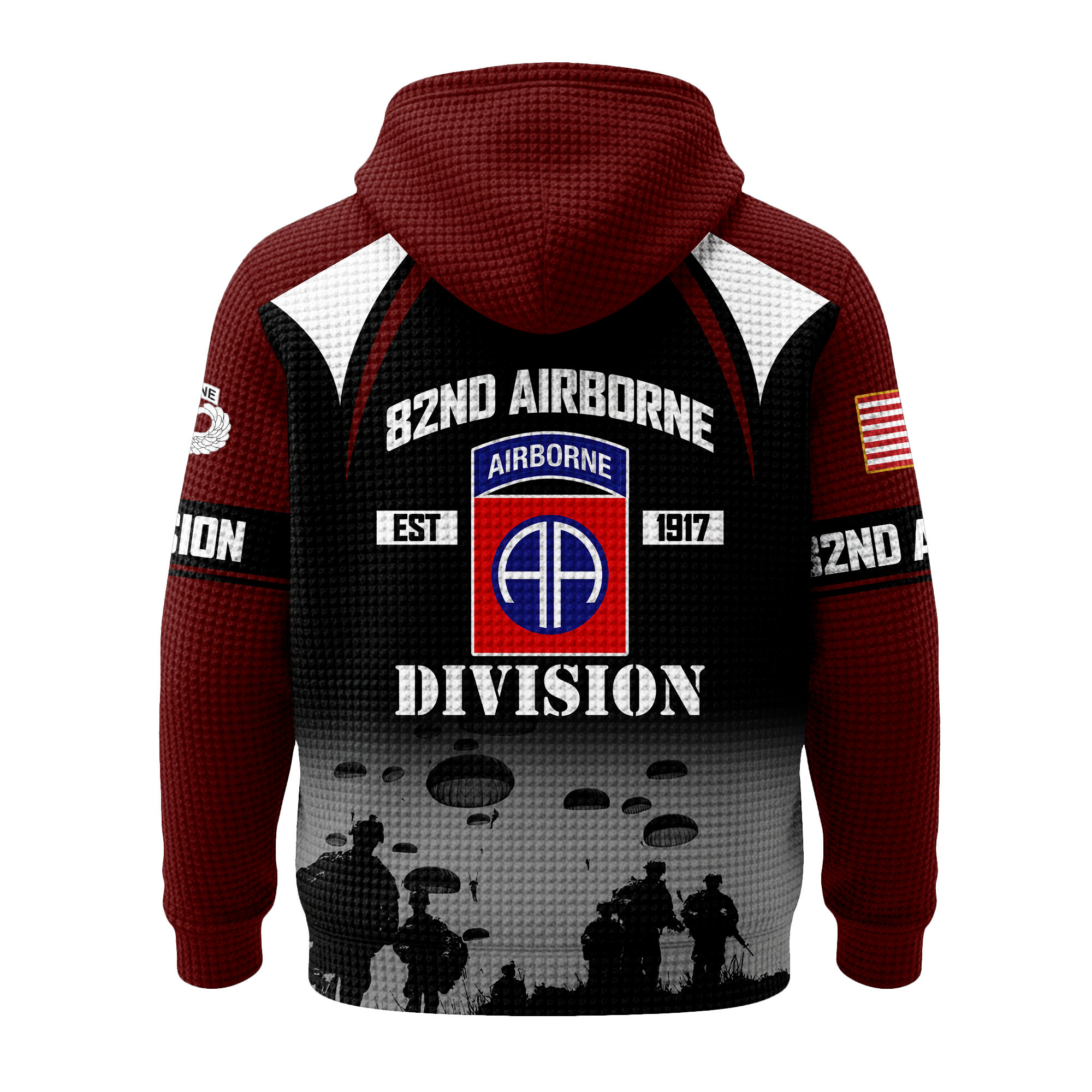 82nd Airborne Division Quarter Zip Waffle Hoodie
