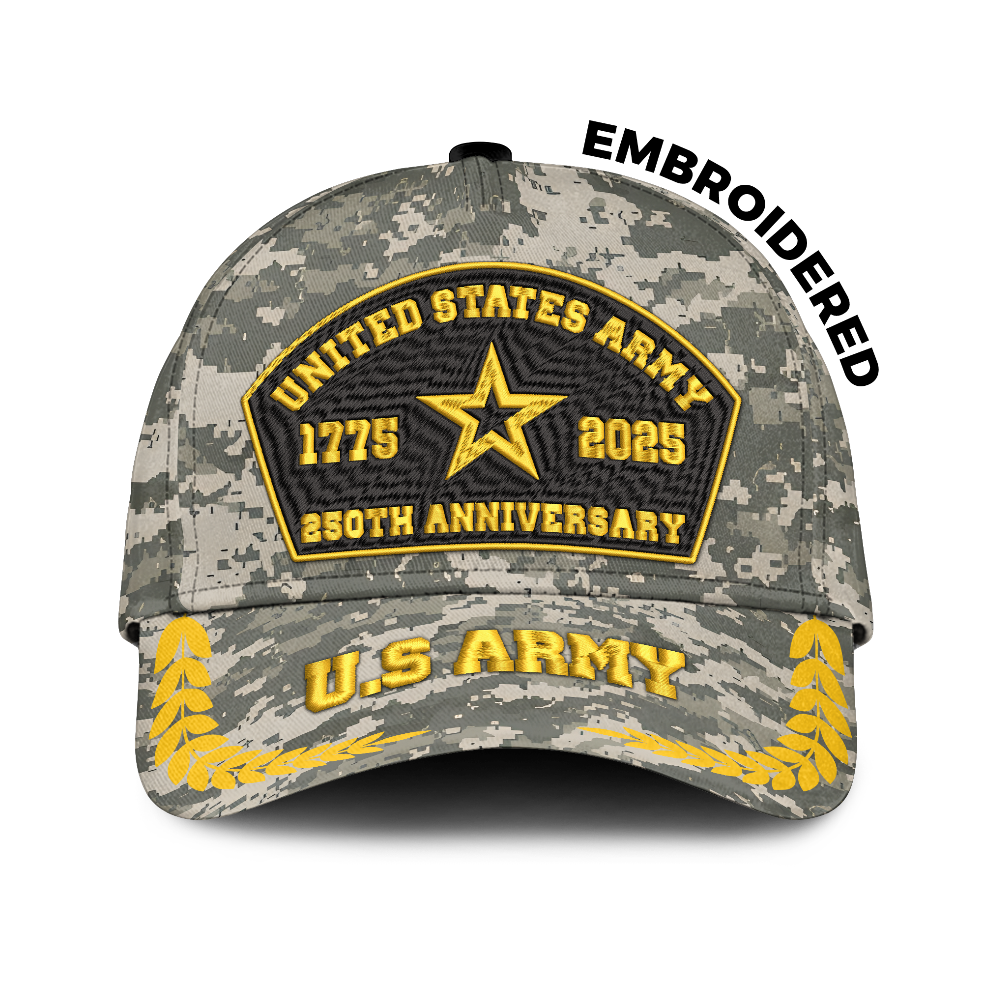 Army 250th Anniversary Embroidered & Printed Cap