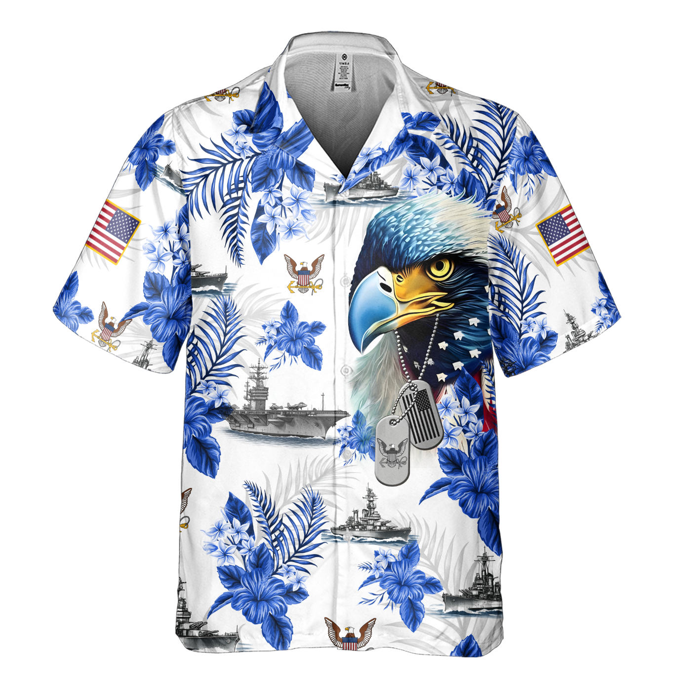Navy Tropical Cuban Shirt