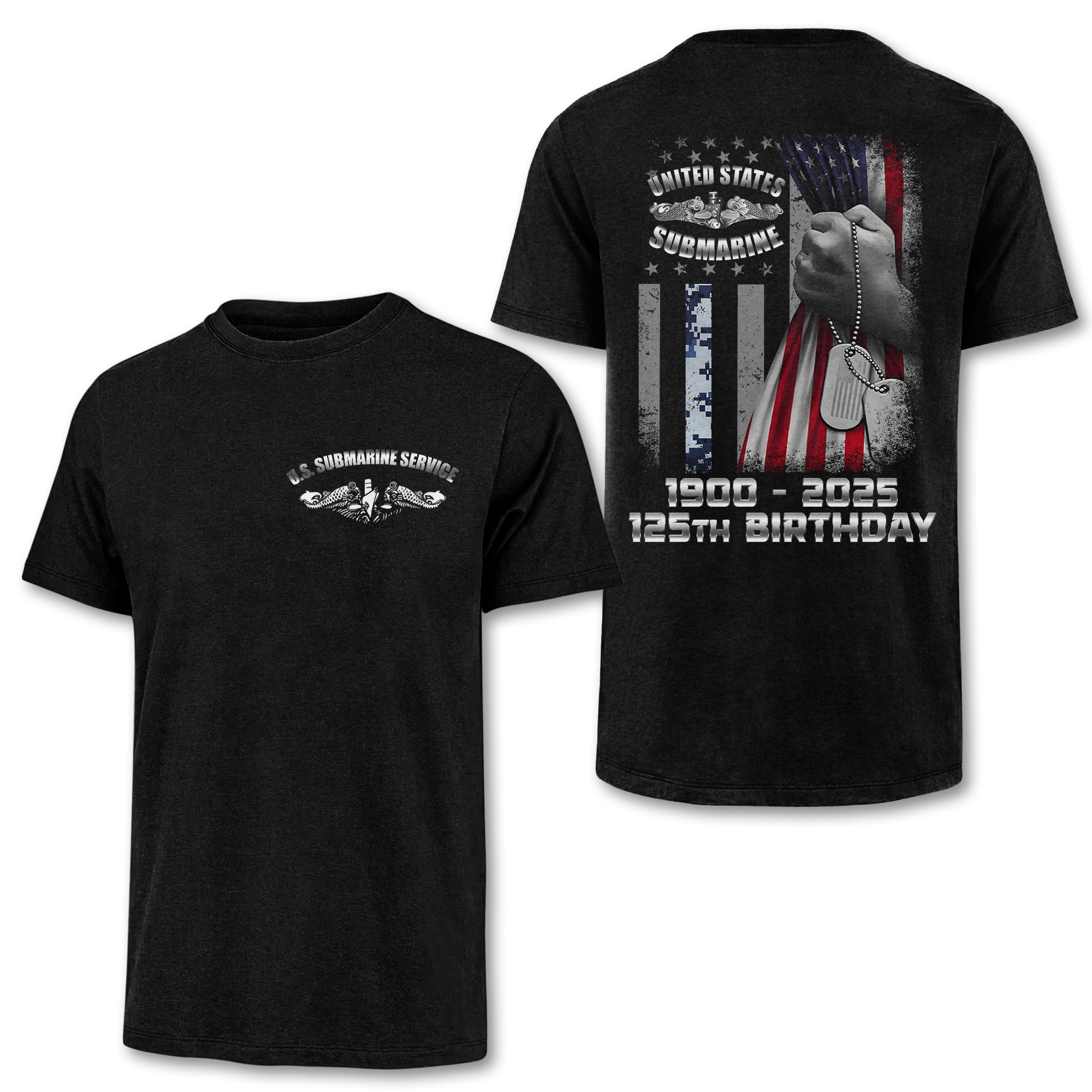 Navy Submarine 125th Birthday Double Sides Classic T-shirt