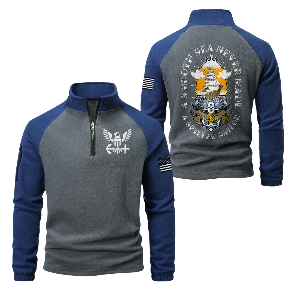 A Smooth Sea Never Made A Skilled Sailor Half-Zip Raglan Sweatshirt