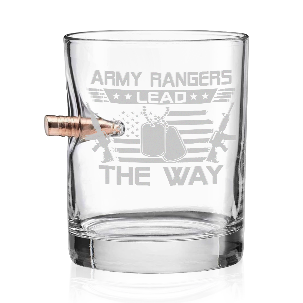 Rangers Lead The Way Bullet Whiskey Glass