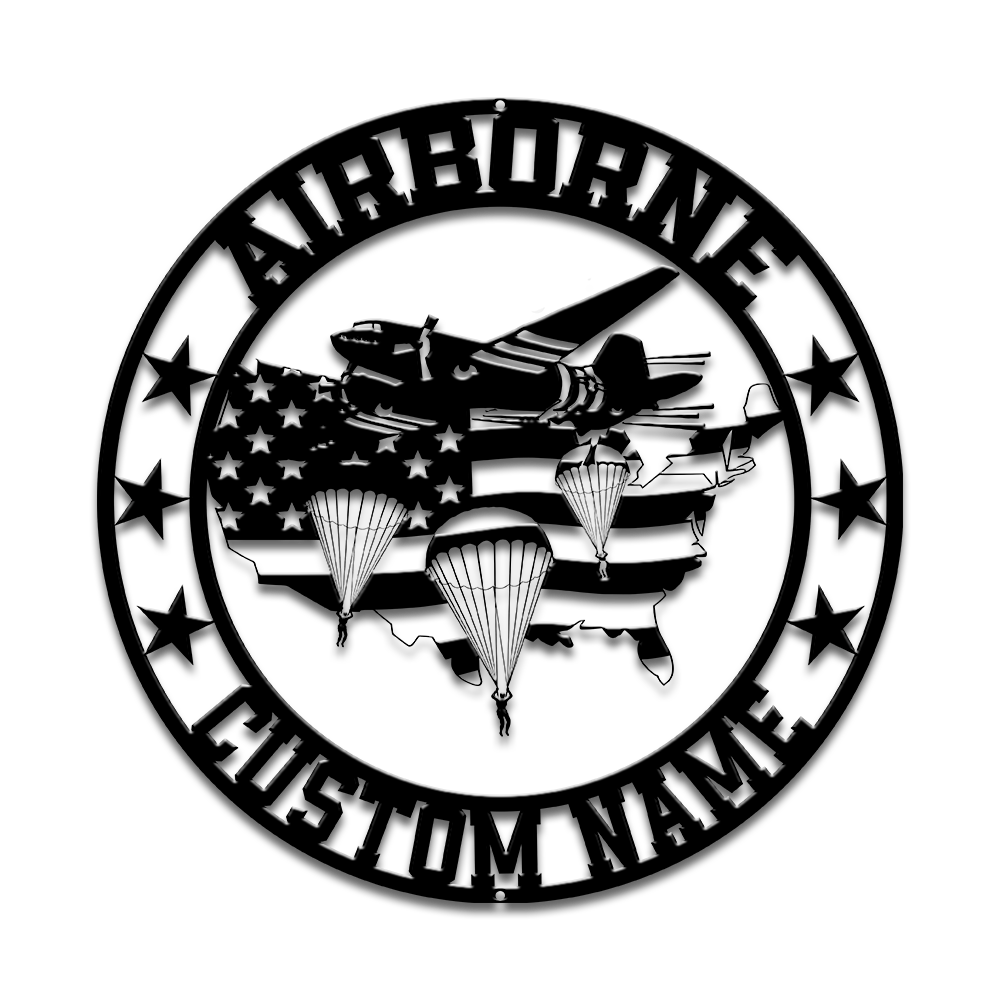 Personalized Airborne Metal Sign Wall Art