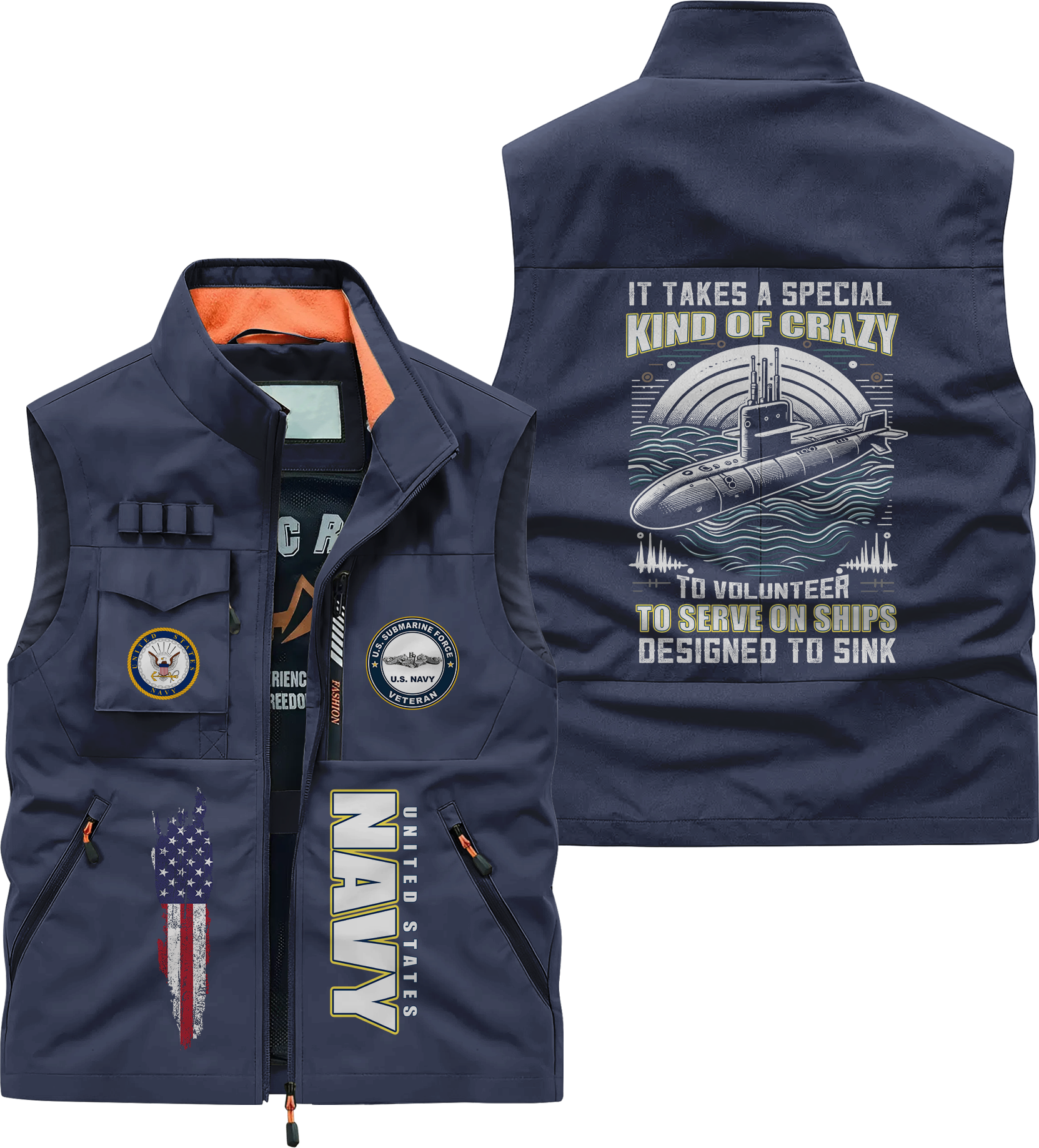 Navy Submarine Serve On Ships Designed To Sink Pocket Vest