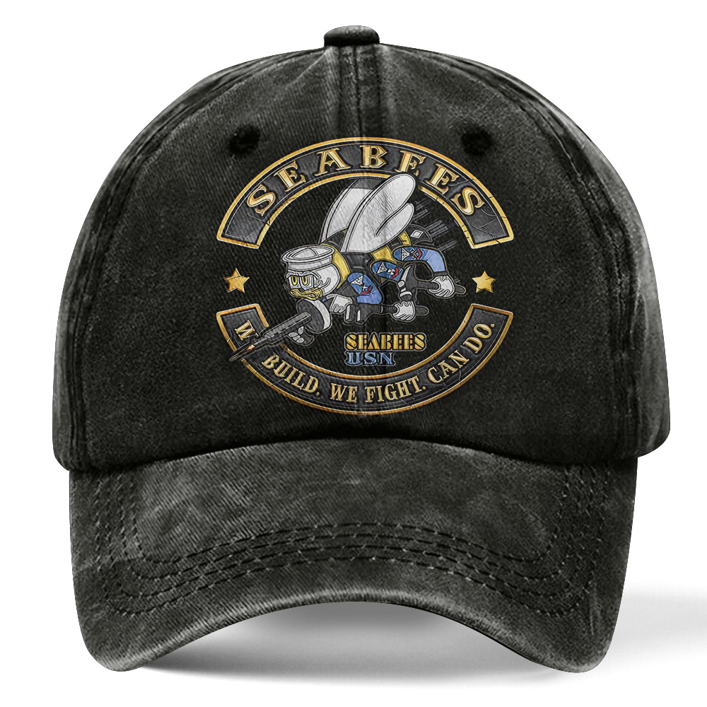 Personalizable Navy Seabee Washed Cap