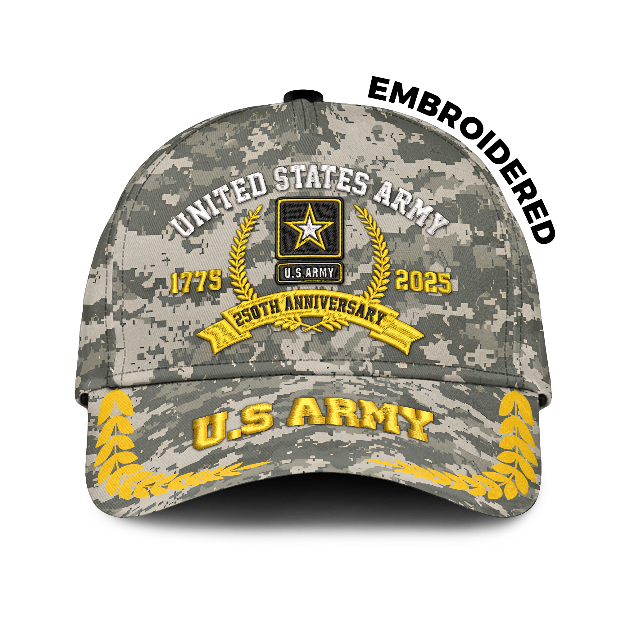 Army 250th Anniversary Embroidered & Printed Cap