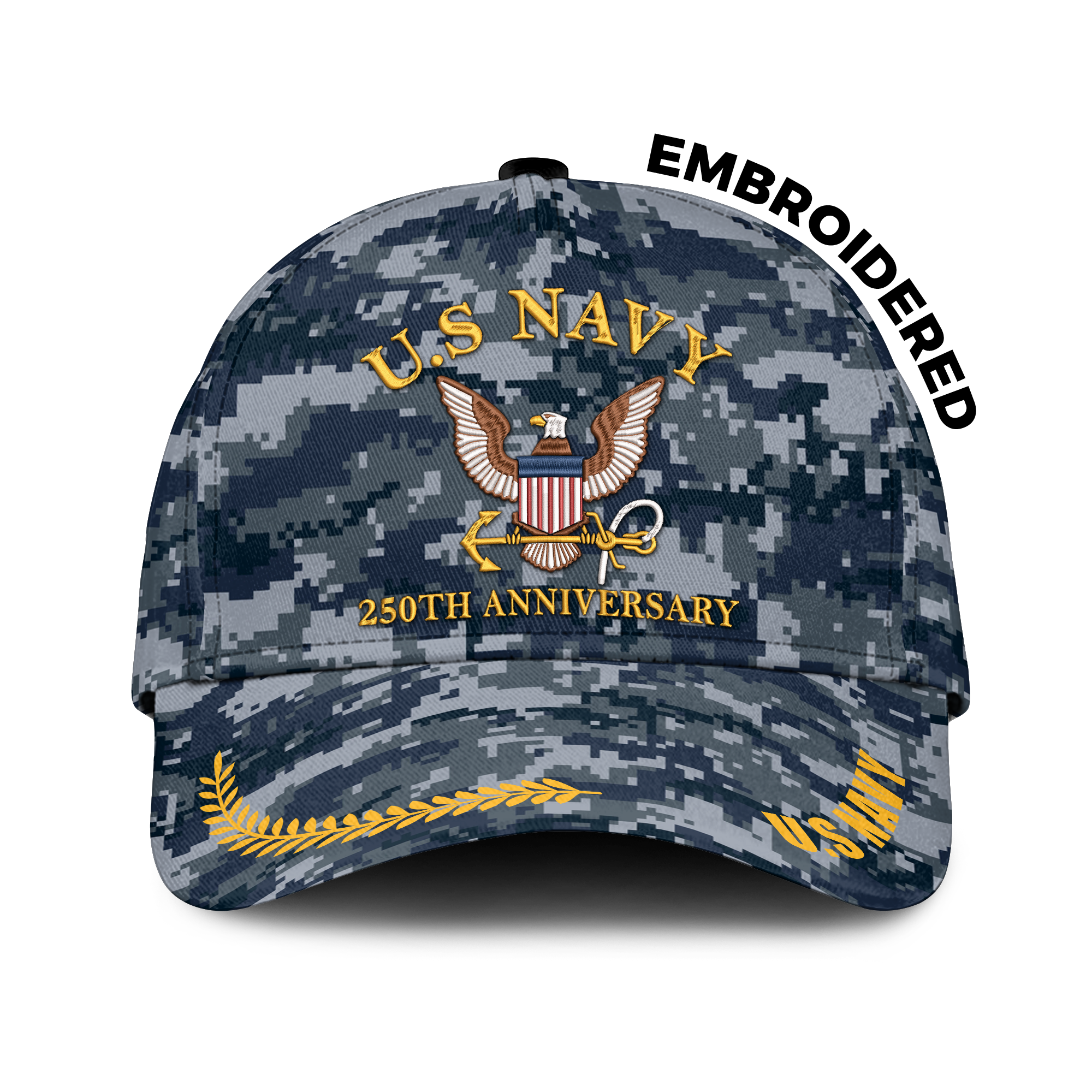 Navy 250th Anniversary Embroidered & Printed Cap