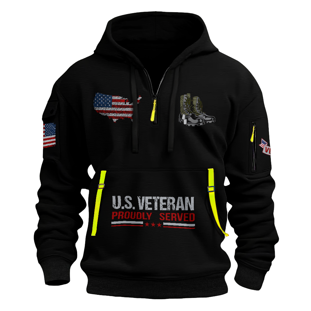 Veteran I Walked The Walk Quarter Zip Hoodie