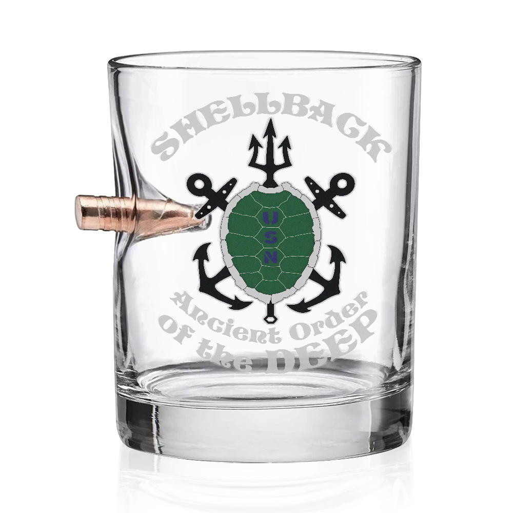 Shellback Ancient Order Of The Deep Bullet Whiskey Glass