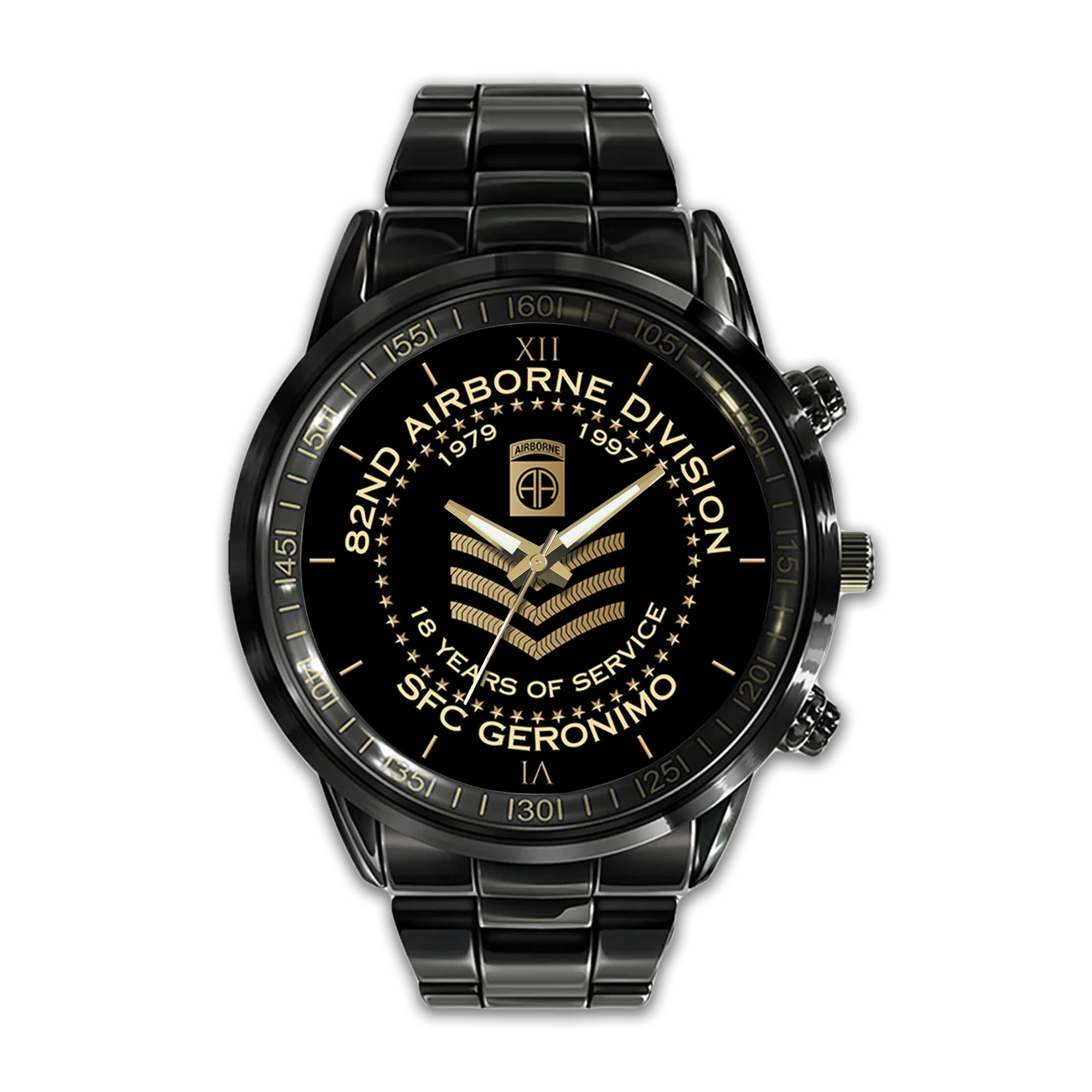 Personalizable 82nd Airborne Division Stainless Steel Watch