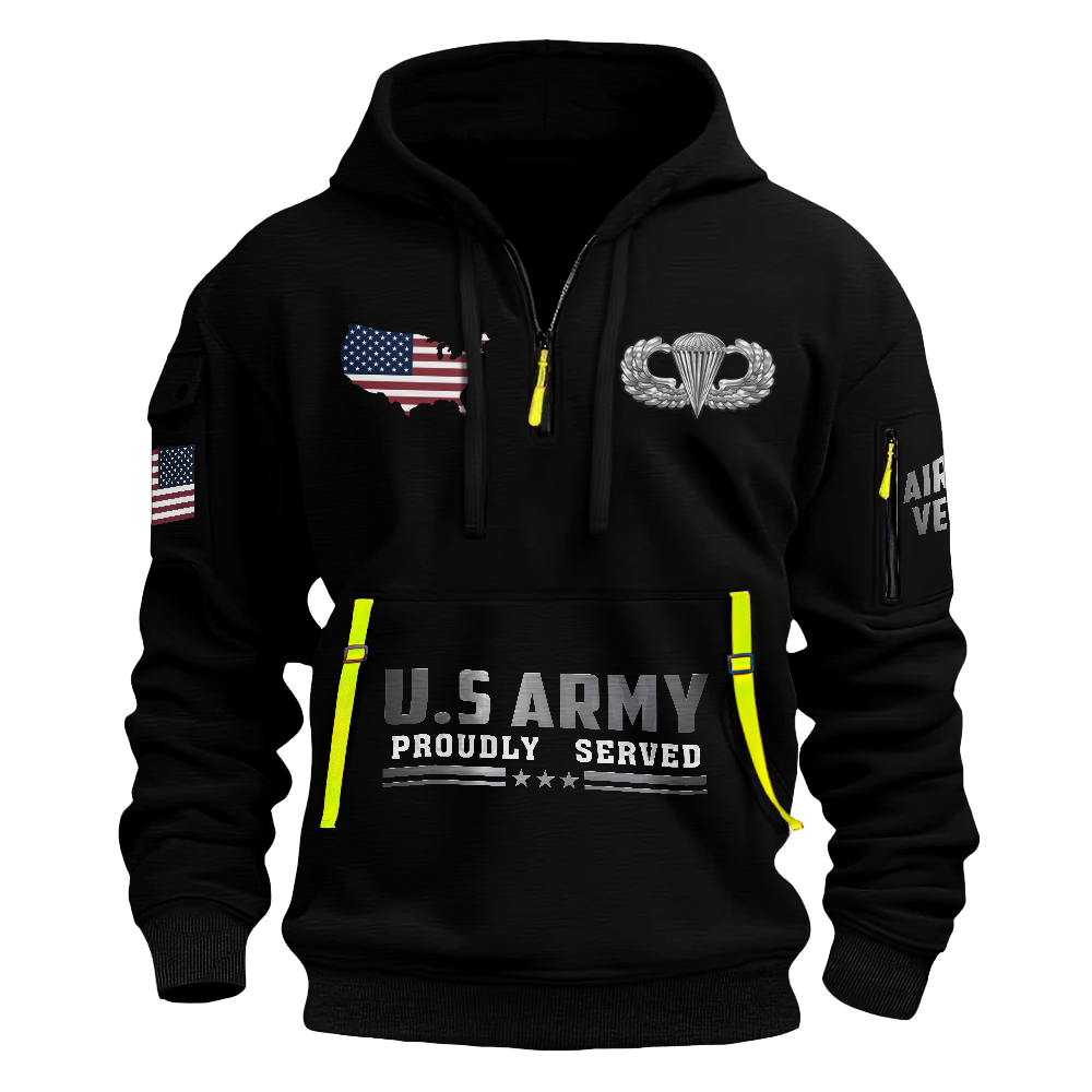 Airborne Veteran I Walked The Walk Quarter Zip Hoodie