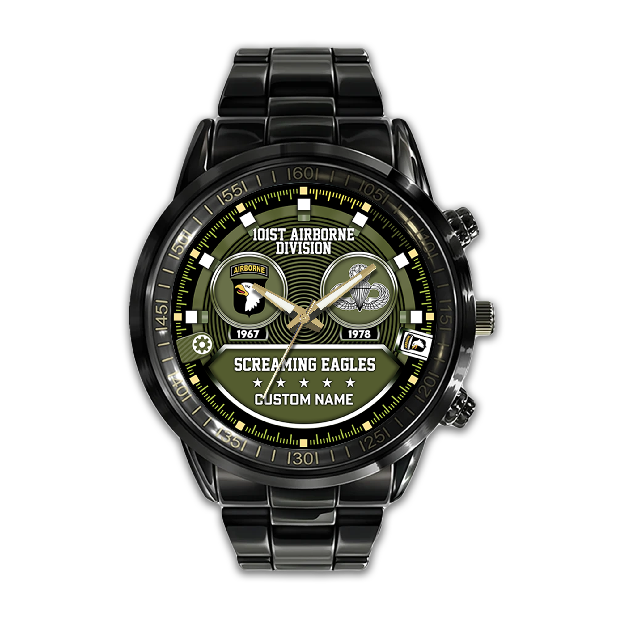 Personalizable 101st Airborne Division Stainless Steel Watch
