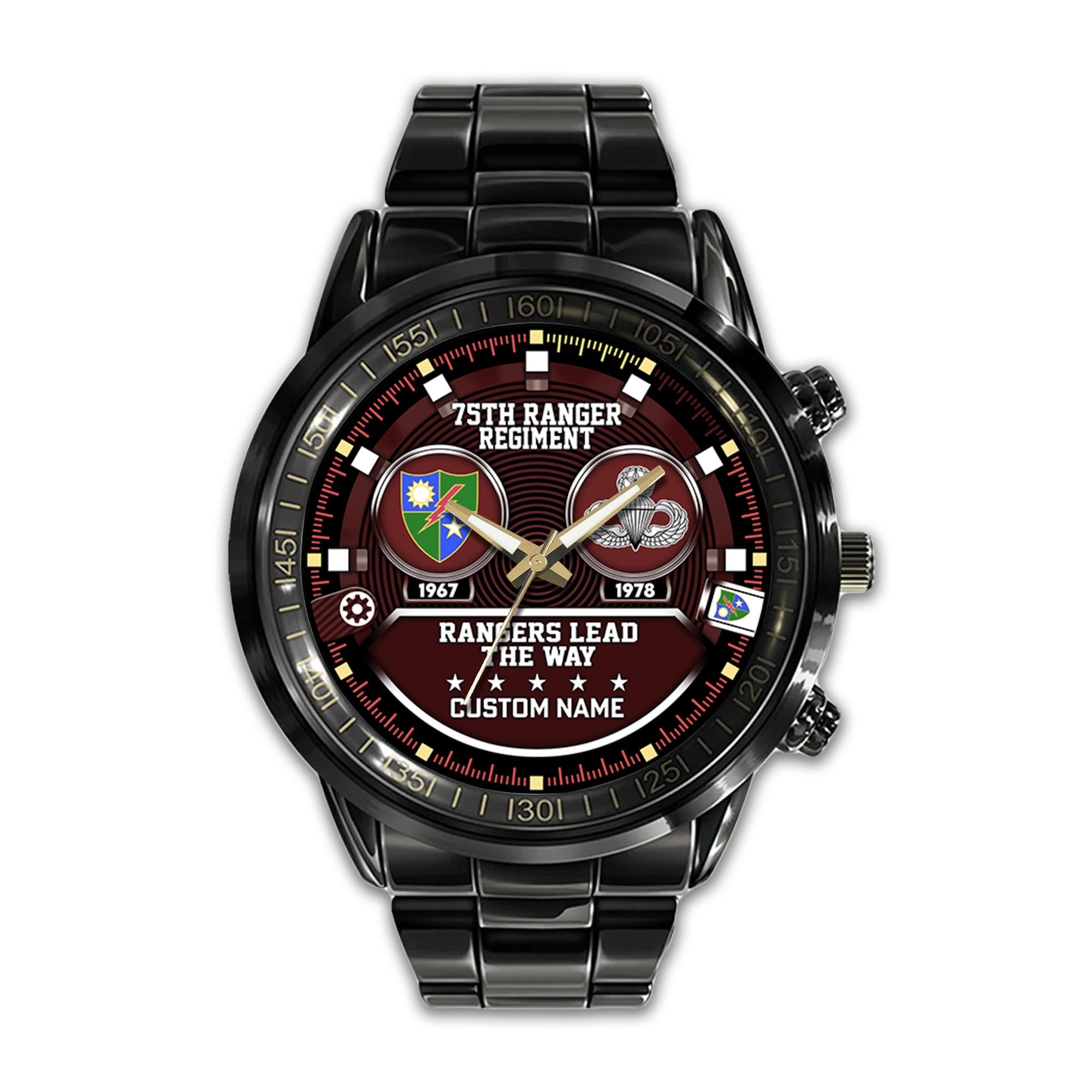 Personalizable 75th Ranger Regiment Stainless Steel Watch