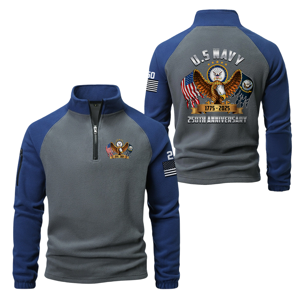 Navy 250th Anniversary Half-Zip Raglan Sweatshirt