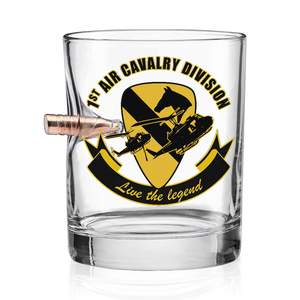 1st Air Cavalry Division Live The Legend Bullet Whiskey Glass