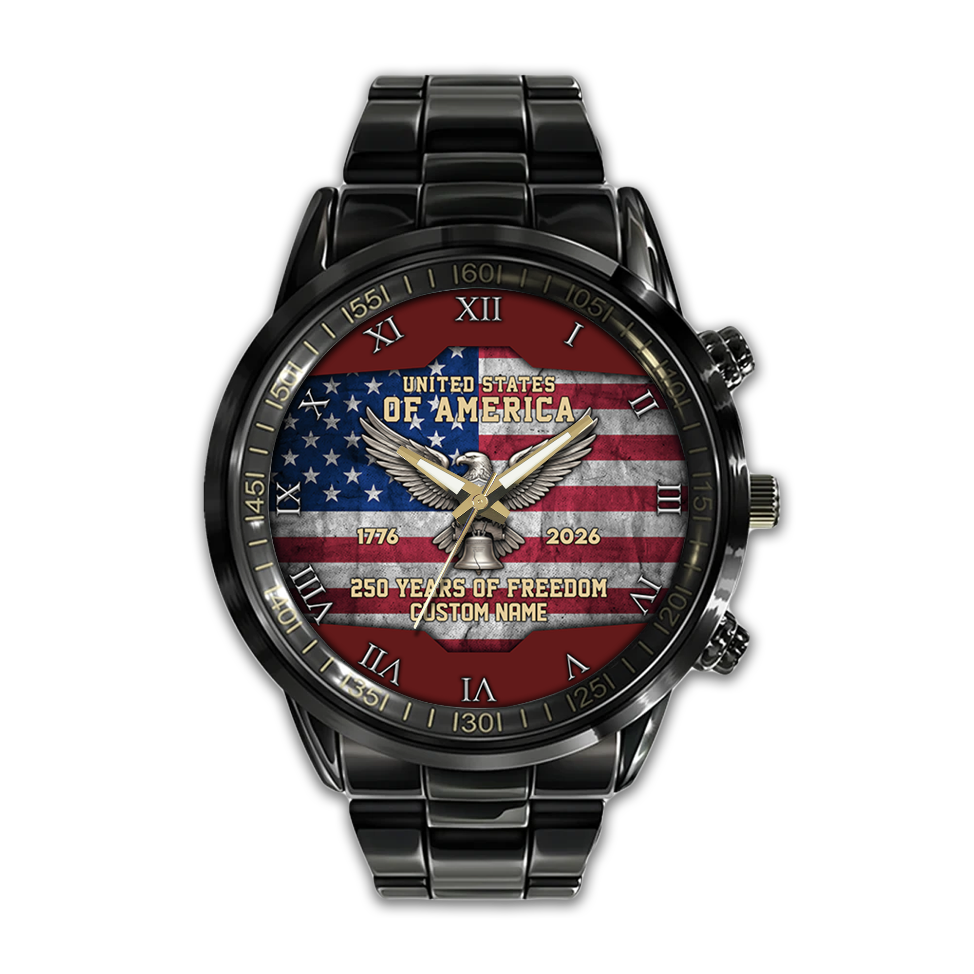 Personalizable America 250 Years of Freedom Stainless Steel Watch