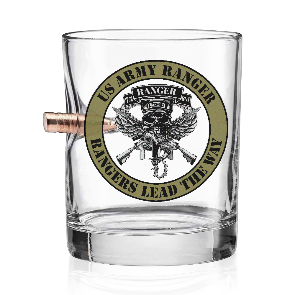Rangers Lead The Way Bullet Whiskey Glass