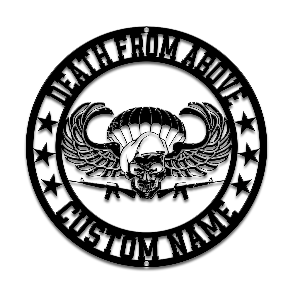 Personalized Airborne Death From Above Metal Sign Wall Art