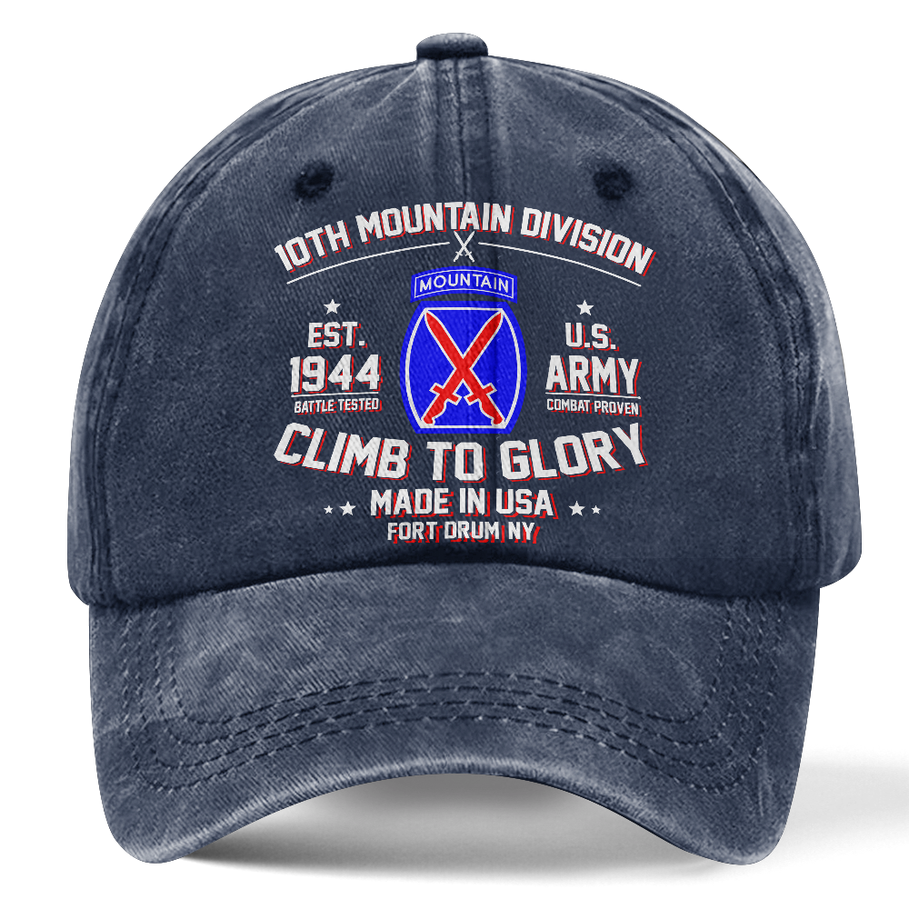 Personalizable Army 10th Mountain Division Washed Cap
