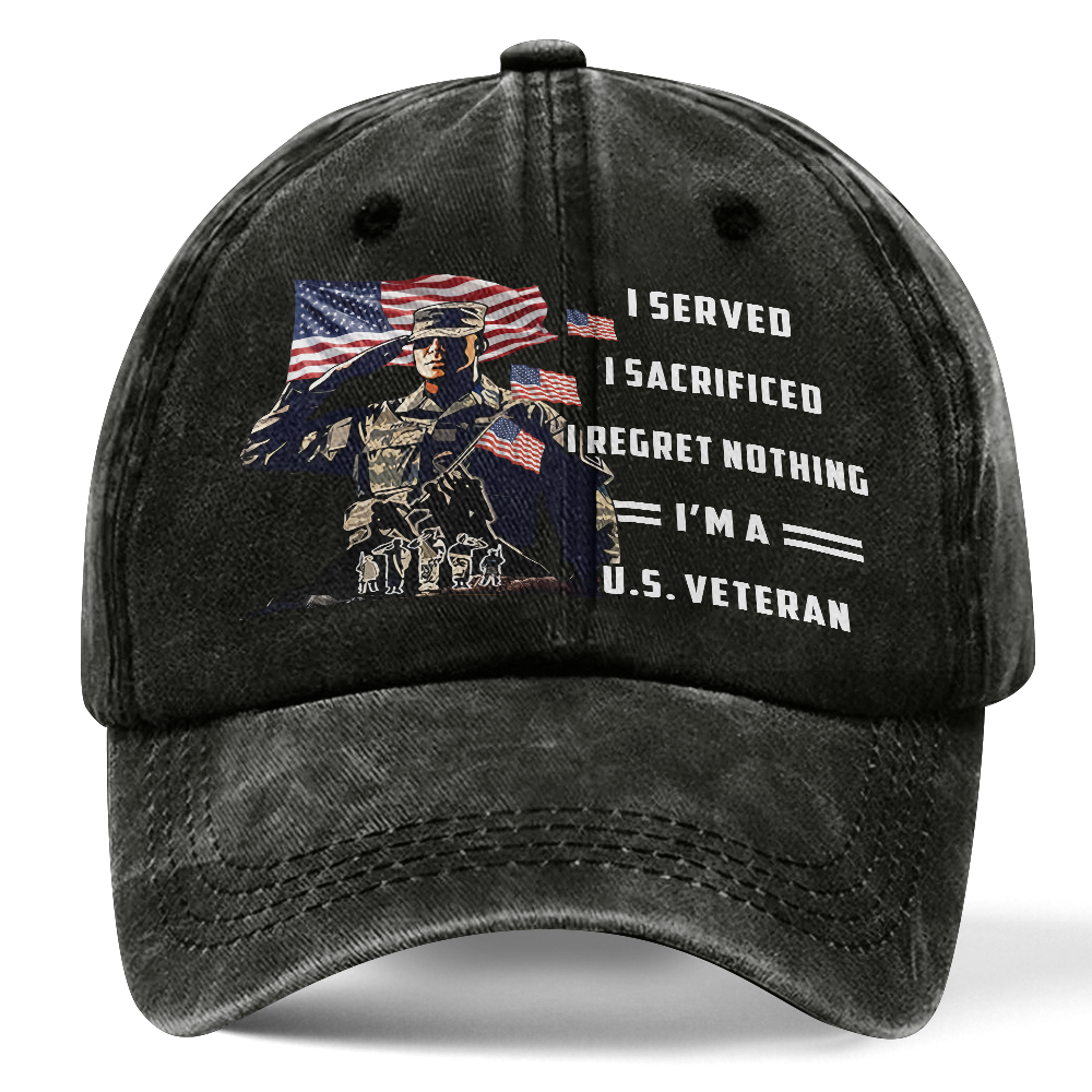 Personalizable I Served I Sacrificed I'm A Veteran Washed Cap