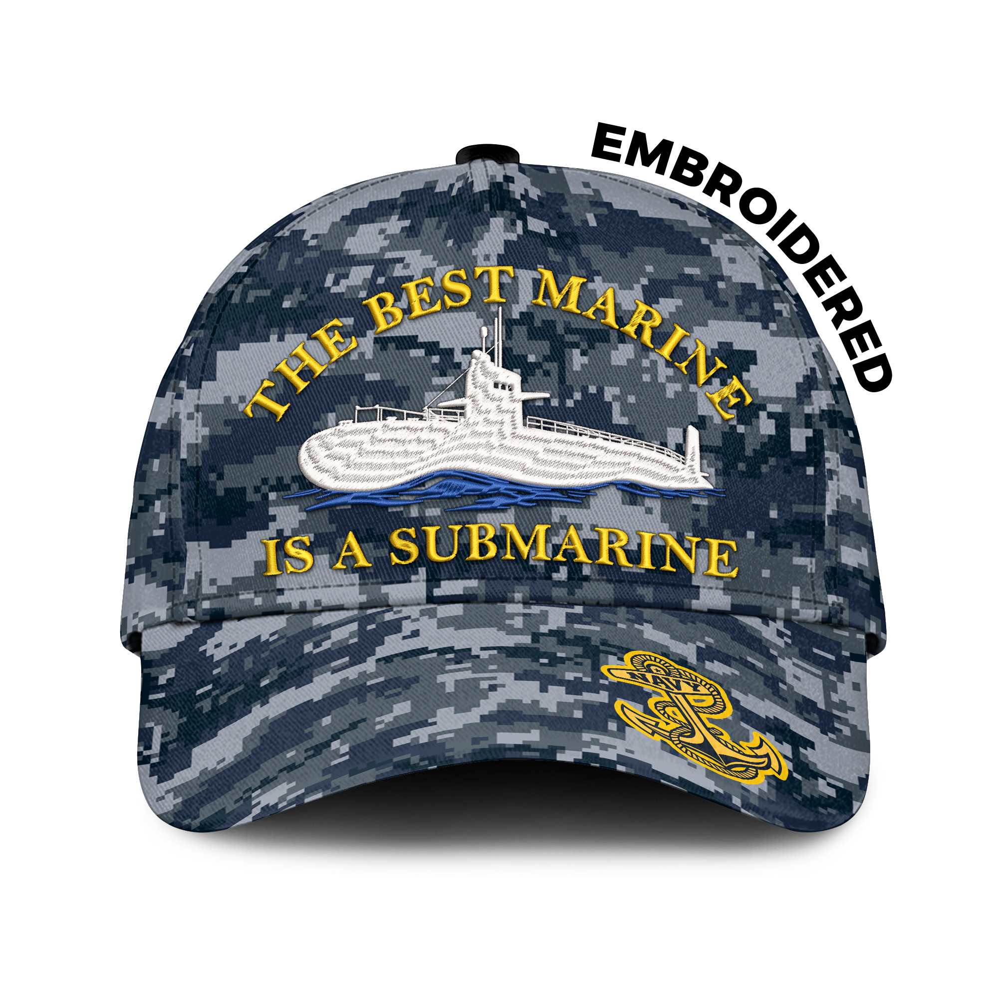 Navy Submarine The Best Marine Is A Submarine Embroidered & Printed Cap