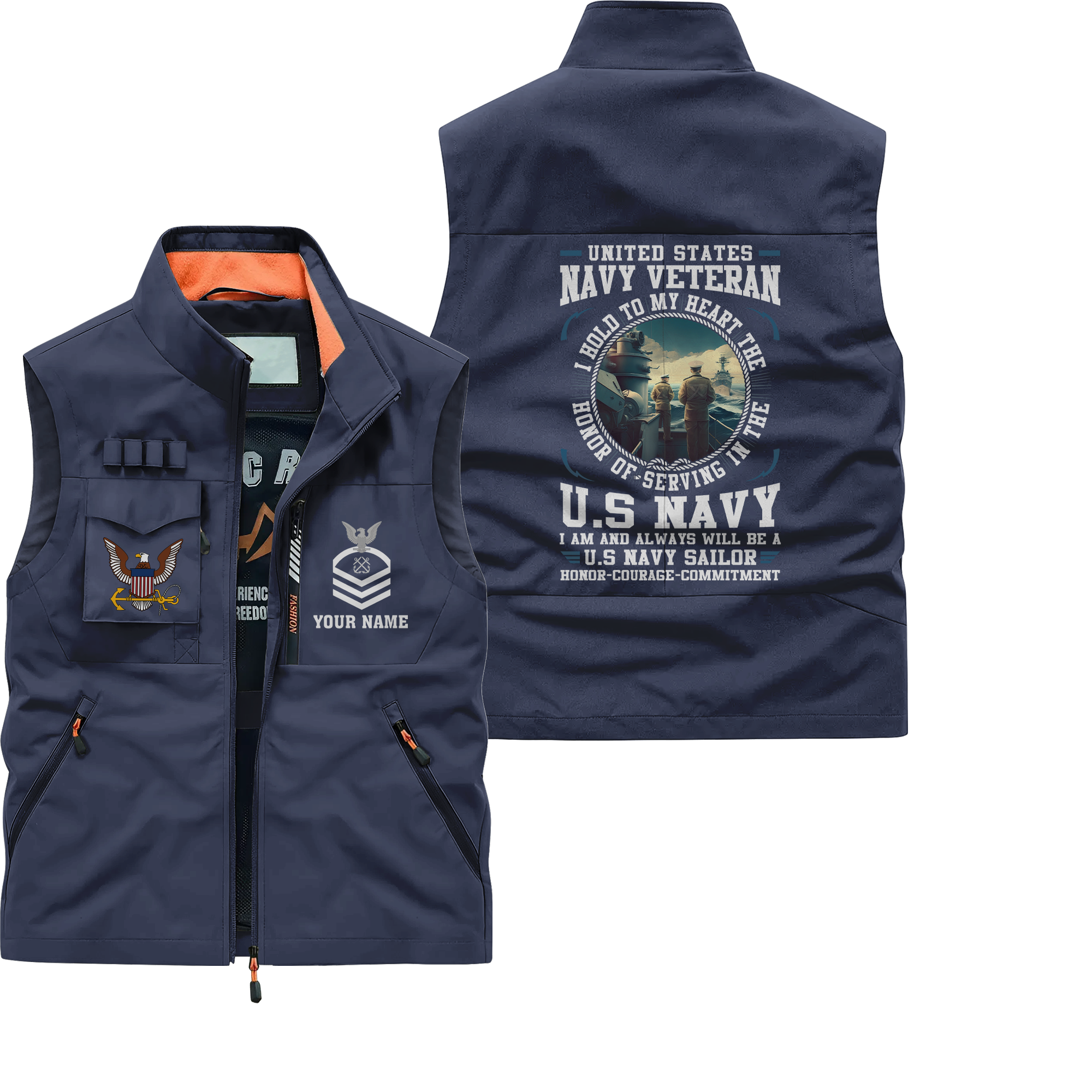 Personalizable Honor Courage Commitment Pocket Vest