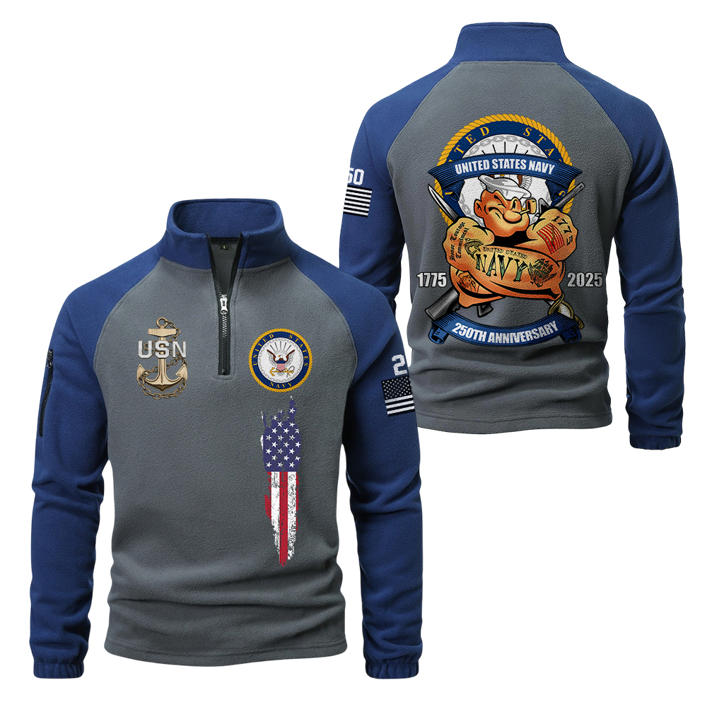 Navy 250th Anniversary Half-Zip Raglan Sweatshirt
